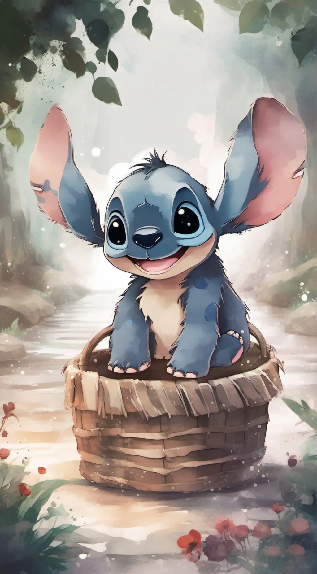 ai character: stitch background