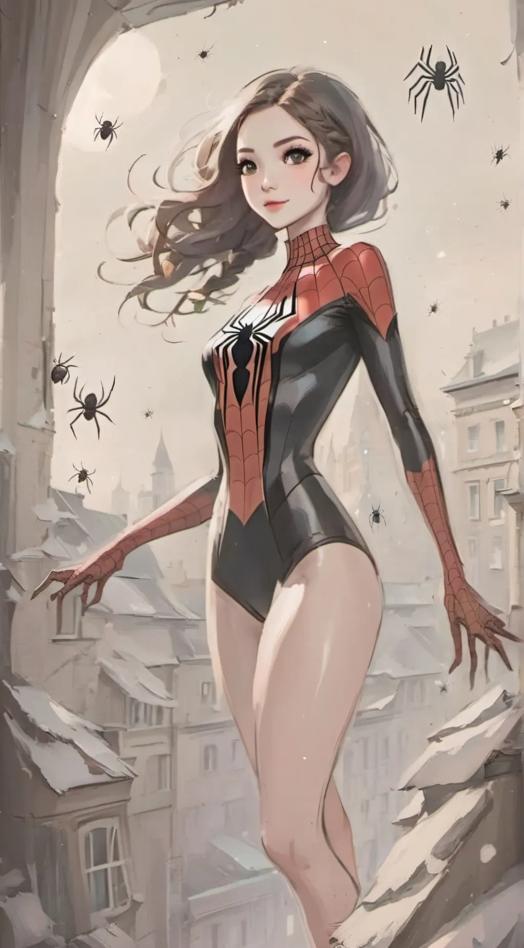 ai character: Emily Arachnid  background