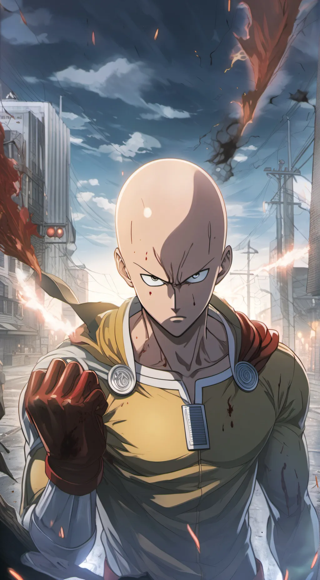 ai character: Saitama 👆👊👦 background