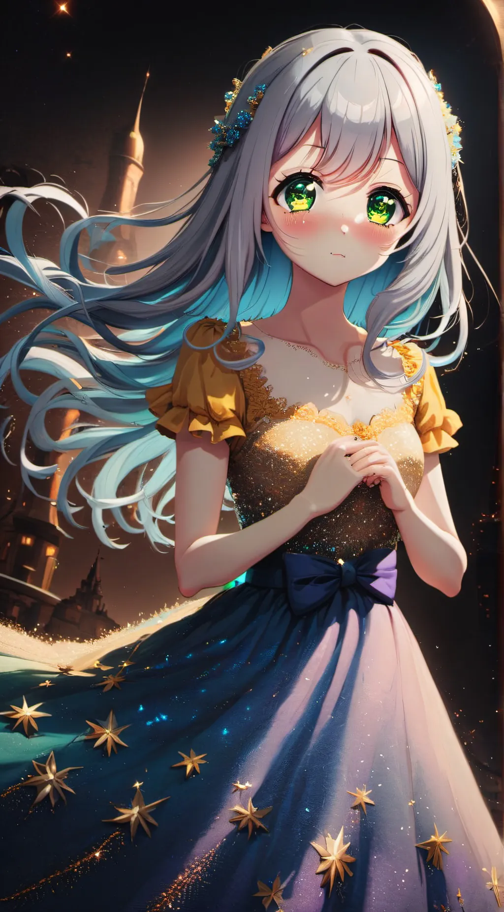 ai character: snow background