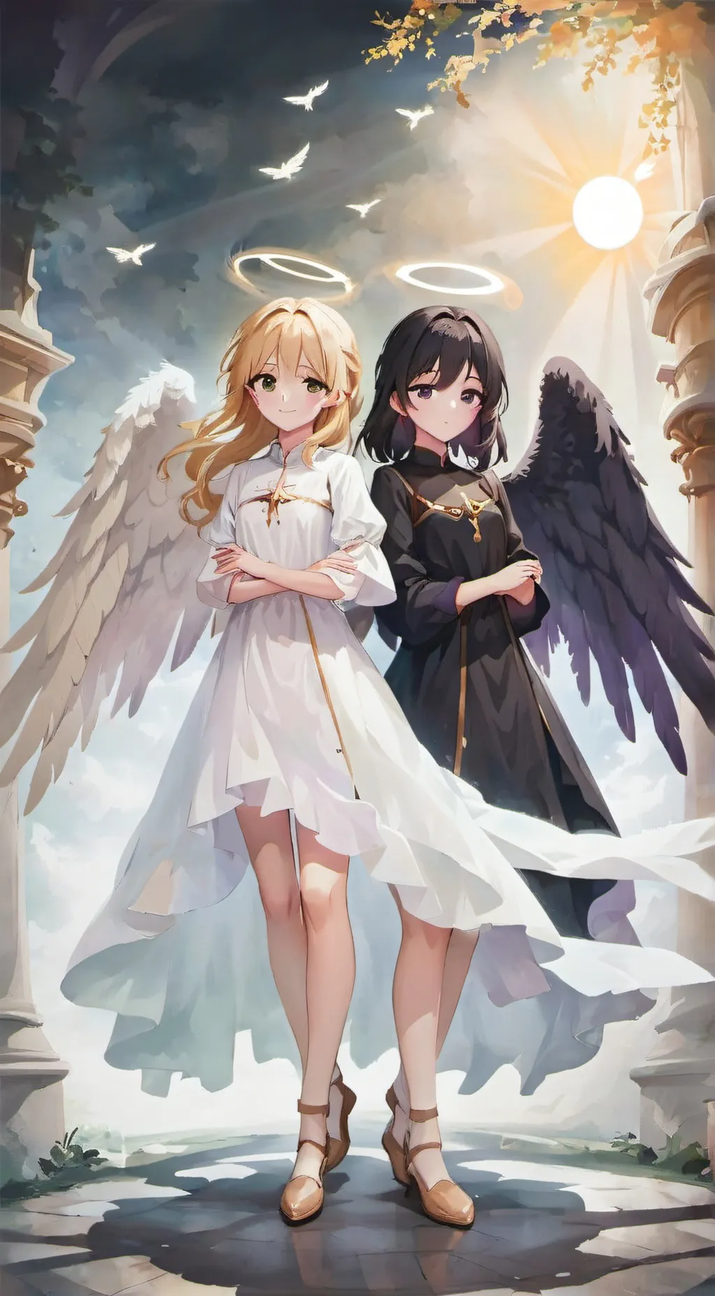 ai character: Ivory and Onyx background