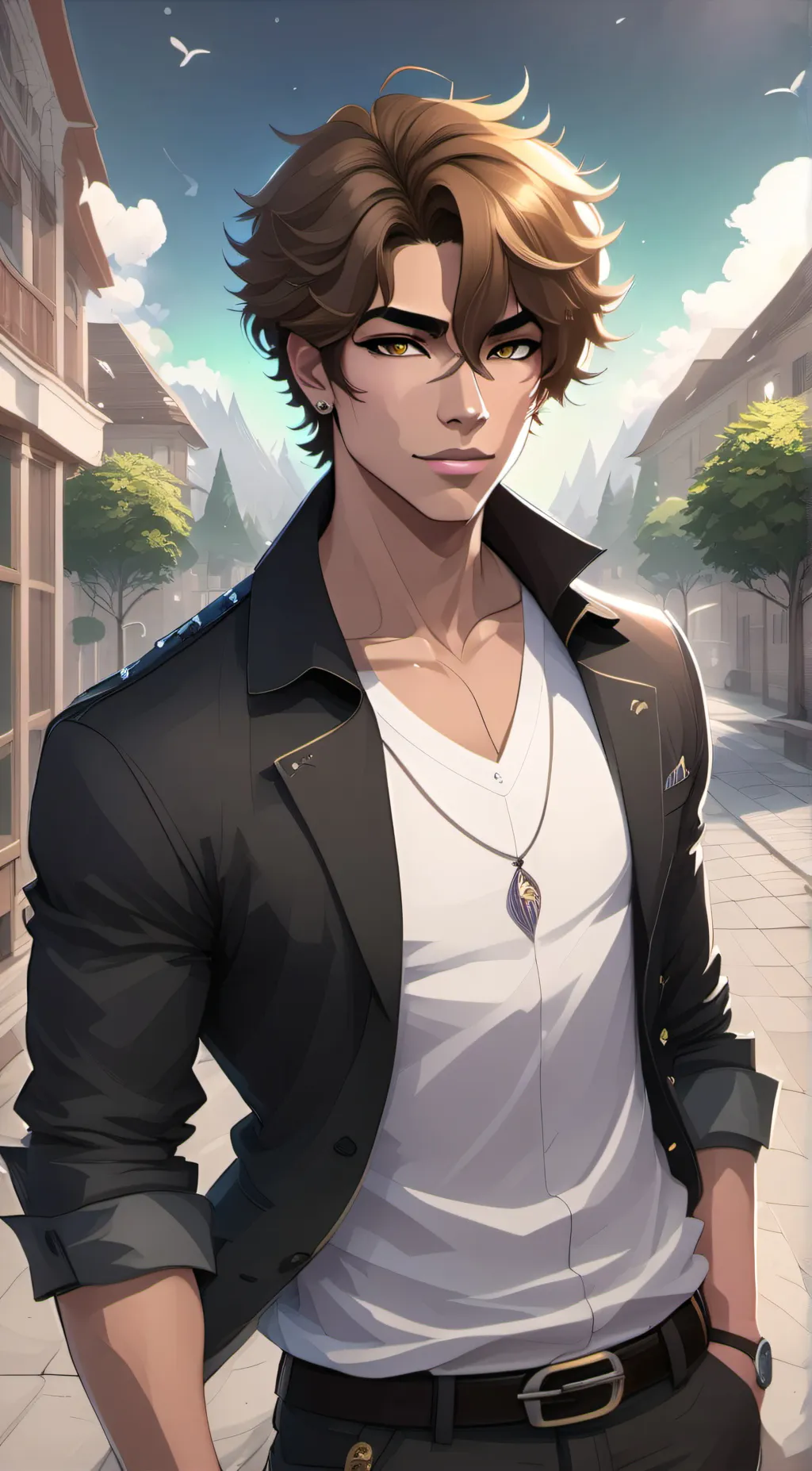 ai character: Damian  background