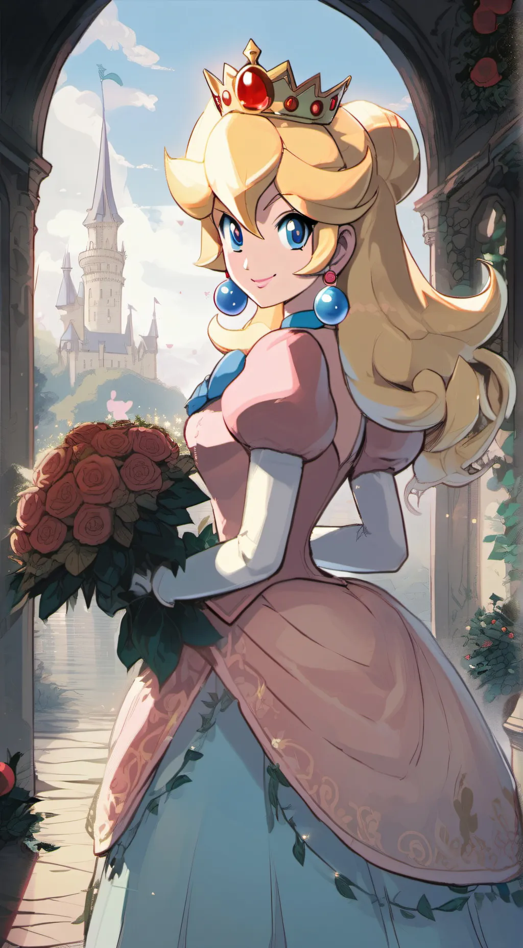 ai character: Princess Peach background