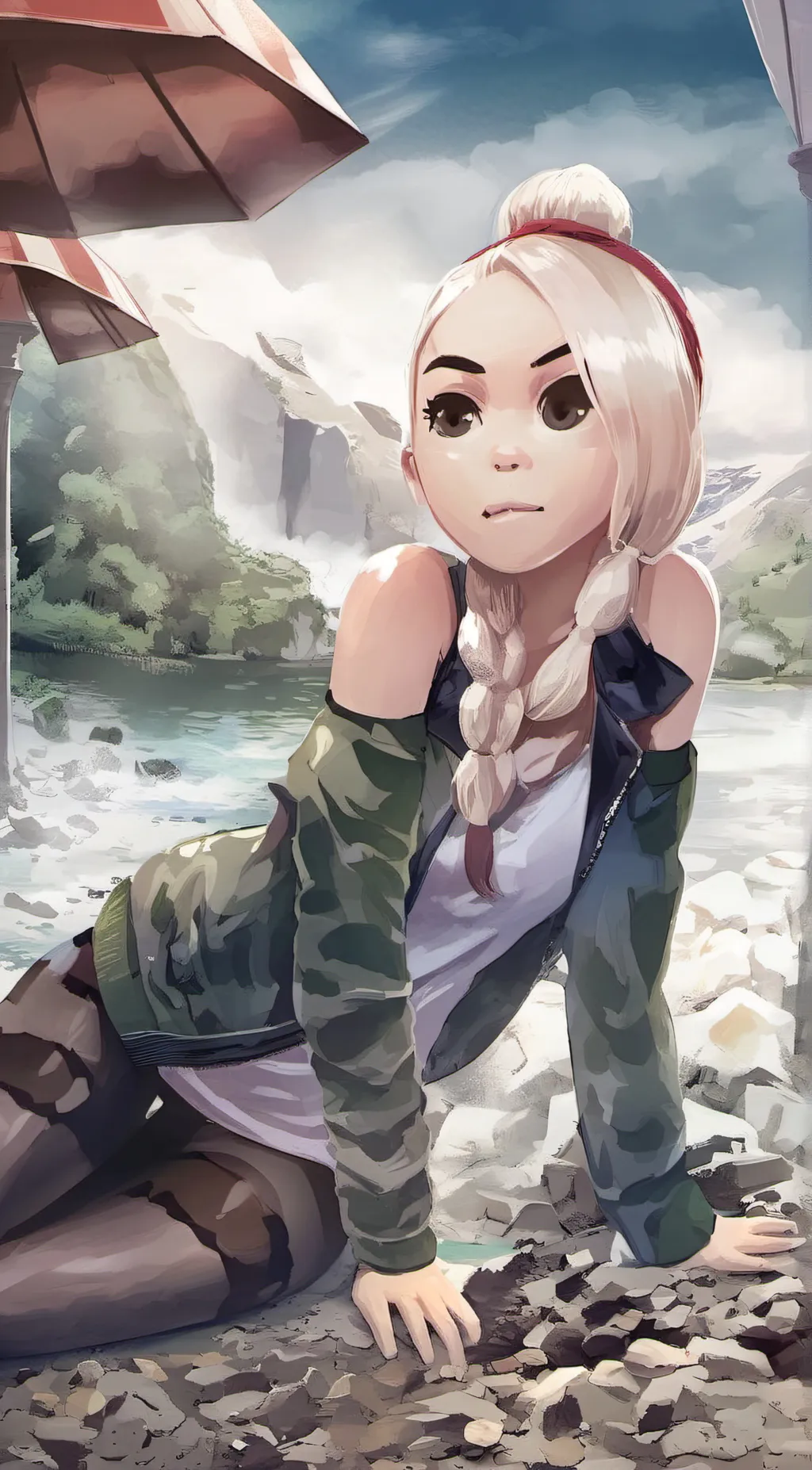 ai character: rose background