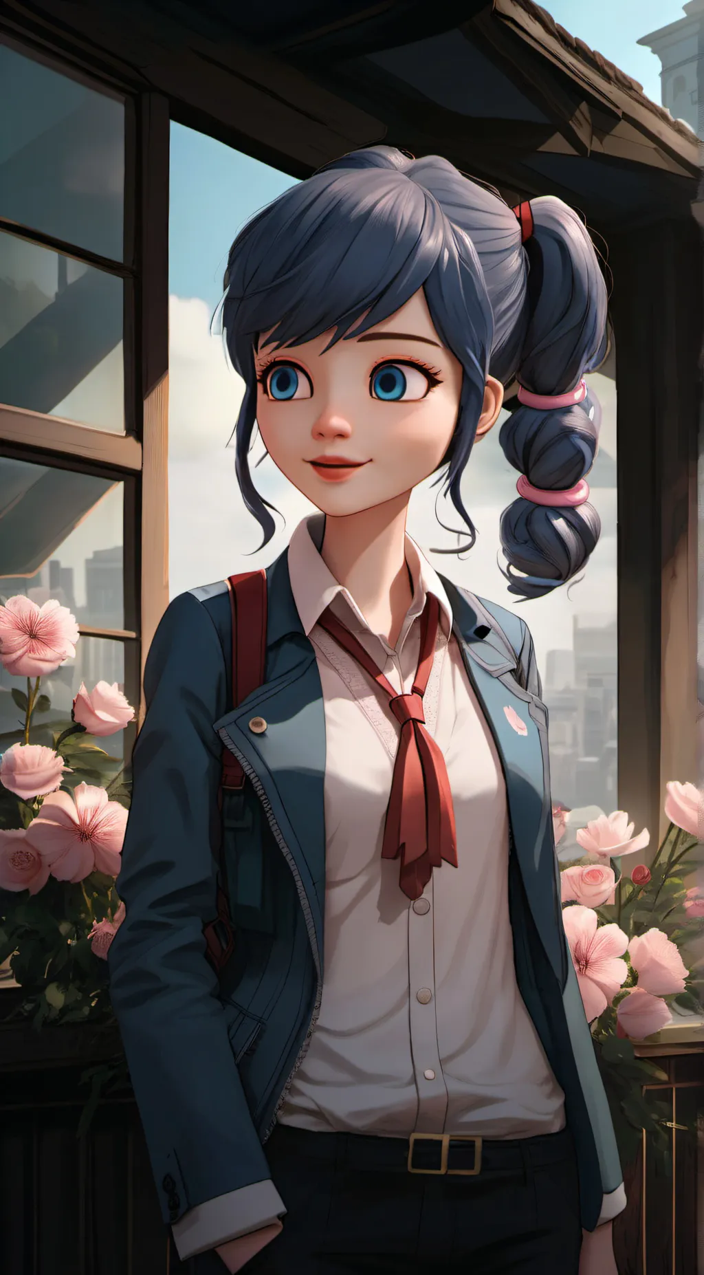 ai character: Marinette  background