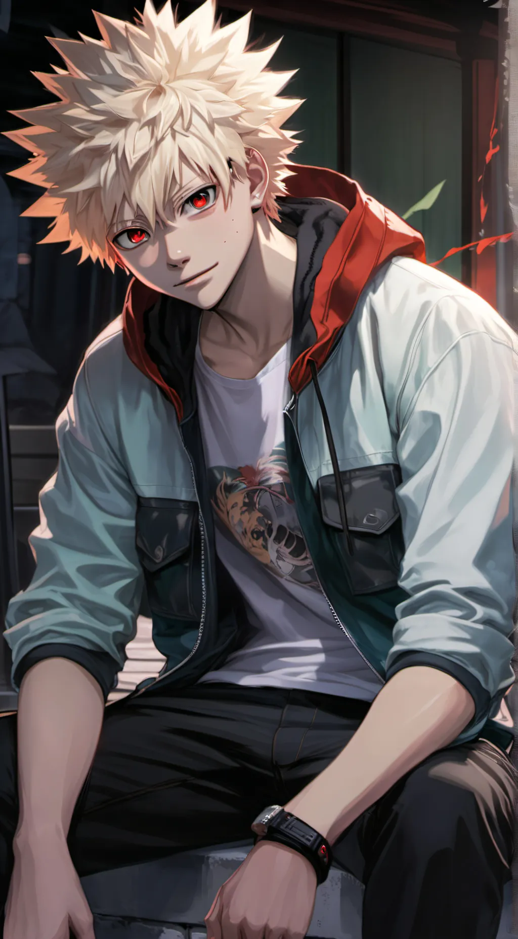 ai character: Katsuki Bakugo background