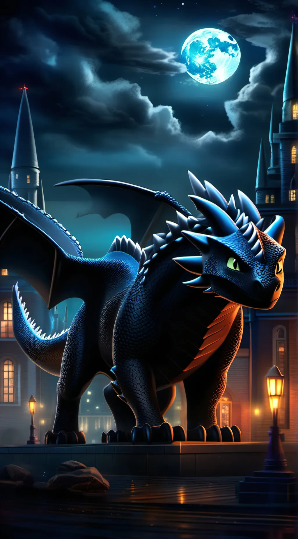 ai character: Toothless  background