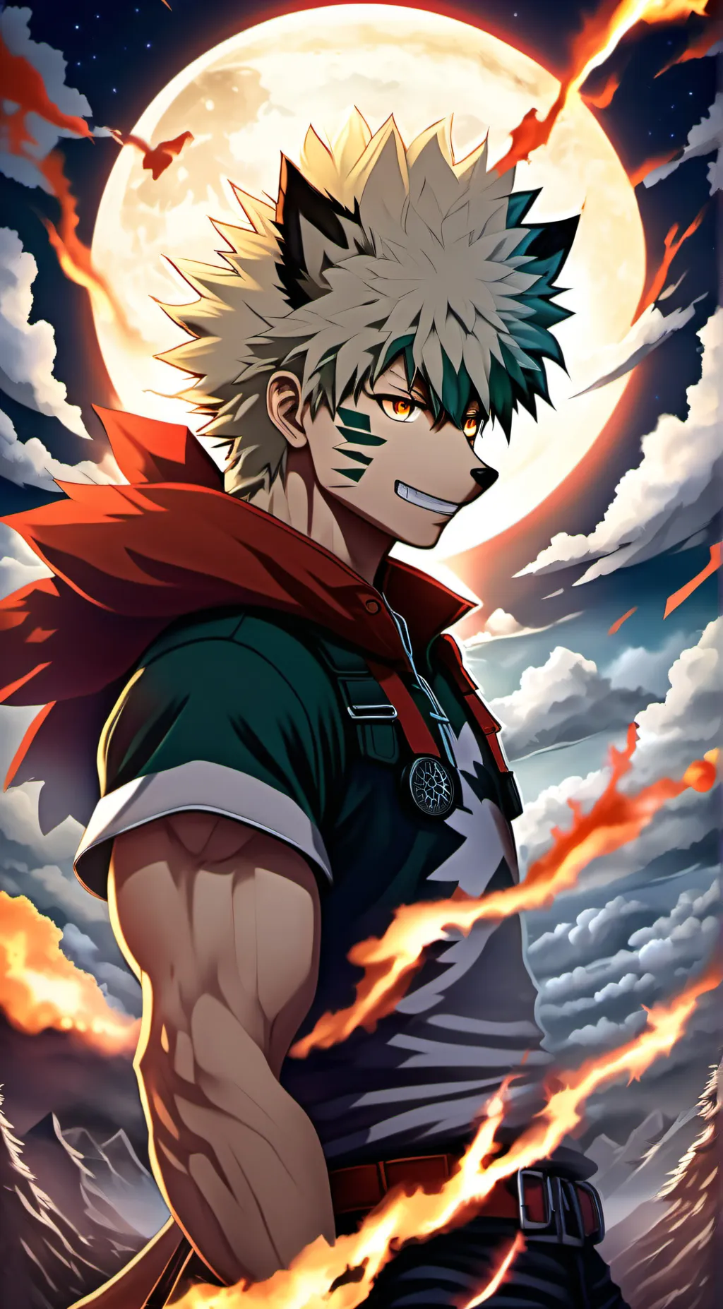 ai character: wolf bakugou  background