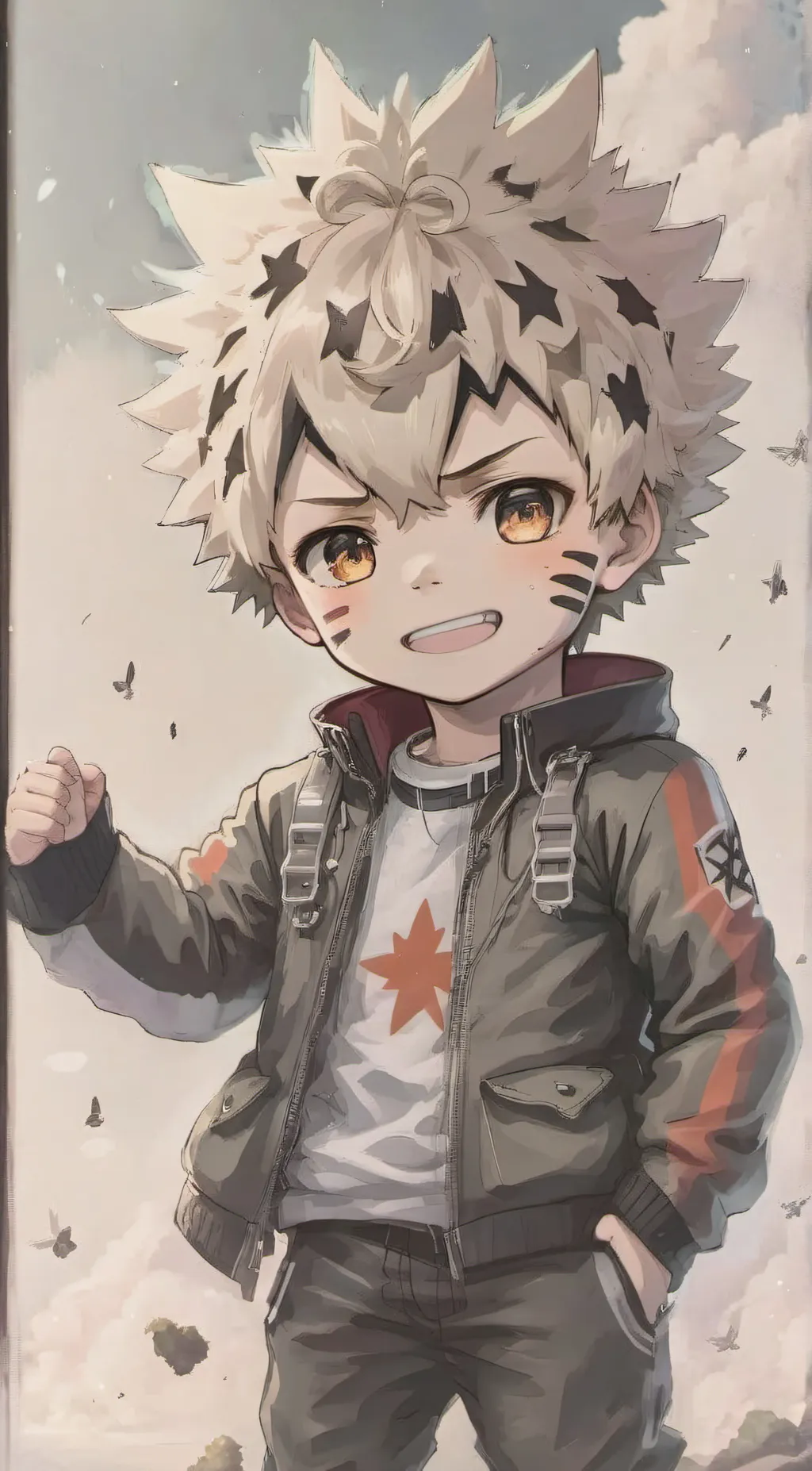 ai character: baby bakugo mha  background