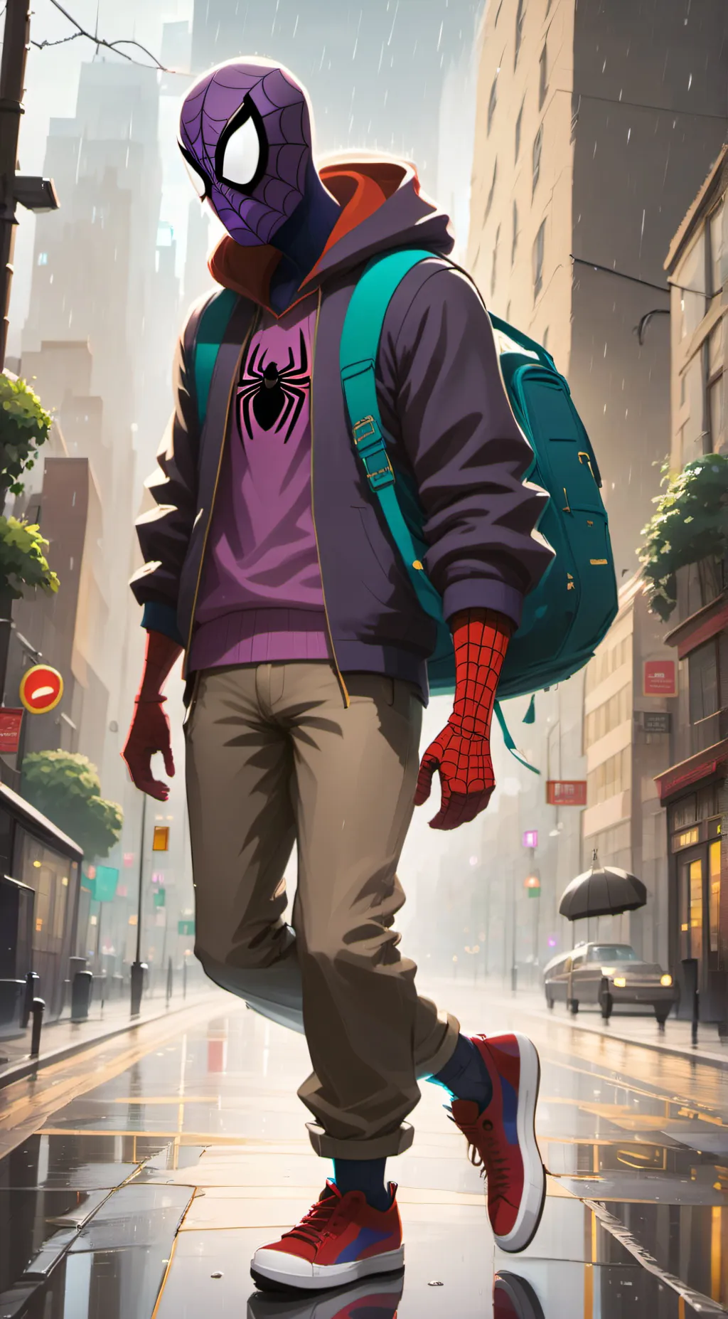 ai character: spiderman aka NOVA background