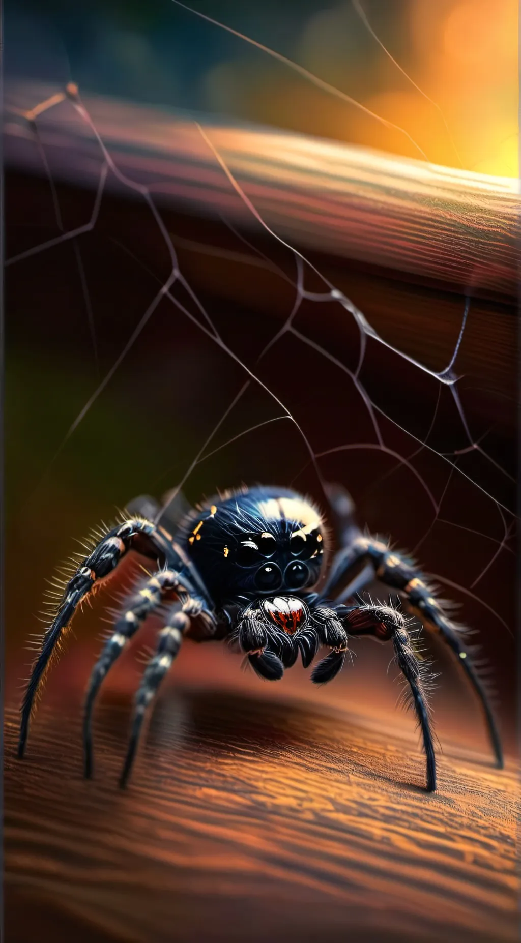 ai character: baby spider  background