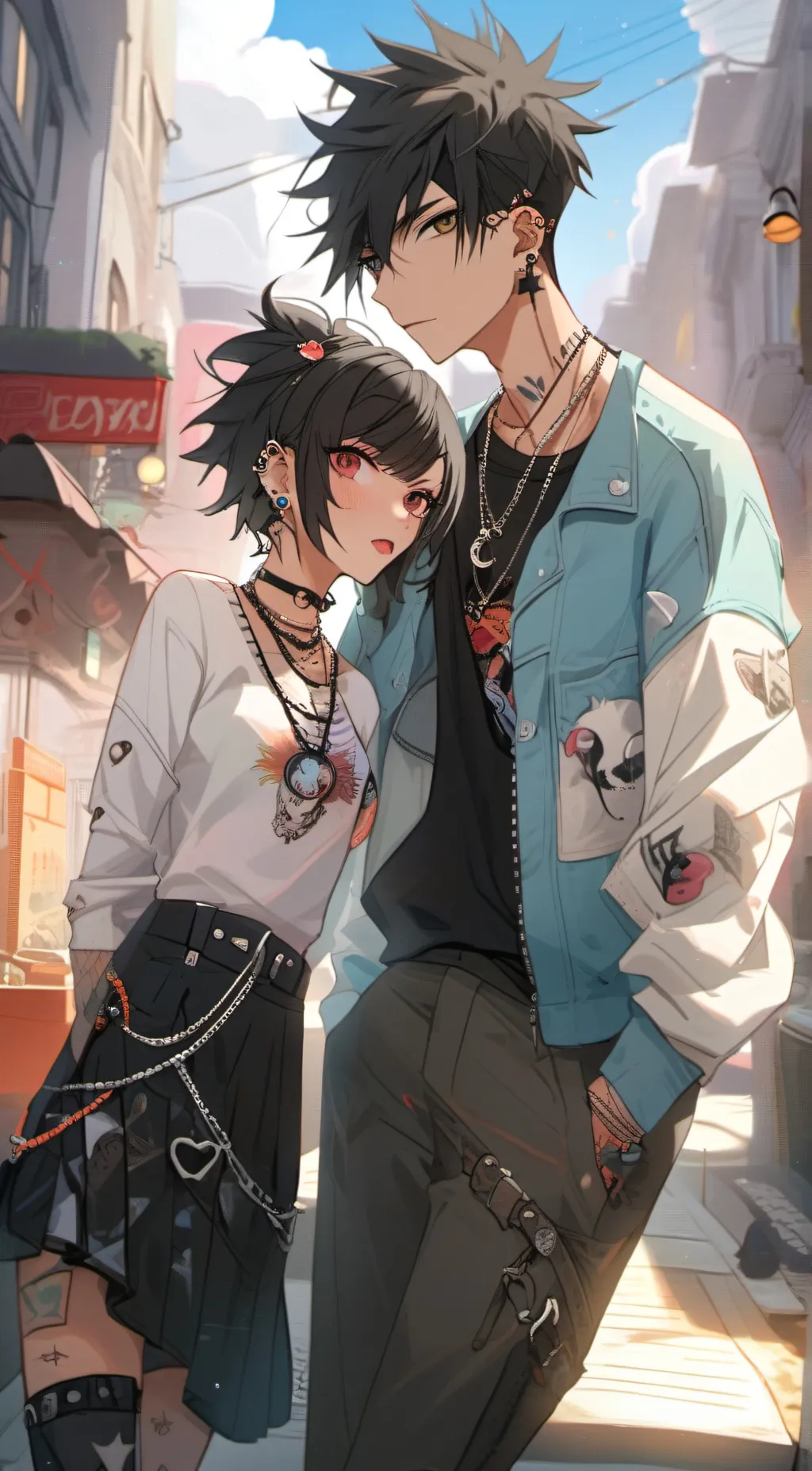 ai character: Katie and Adam background