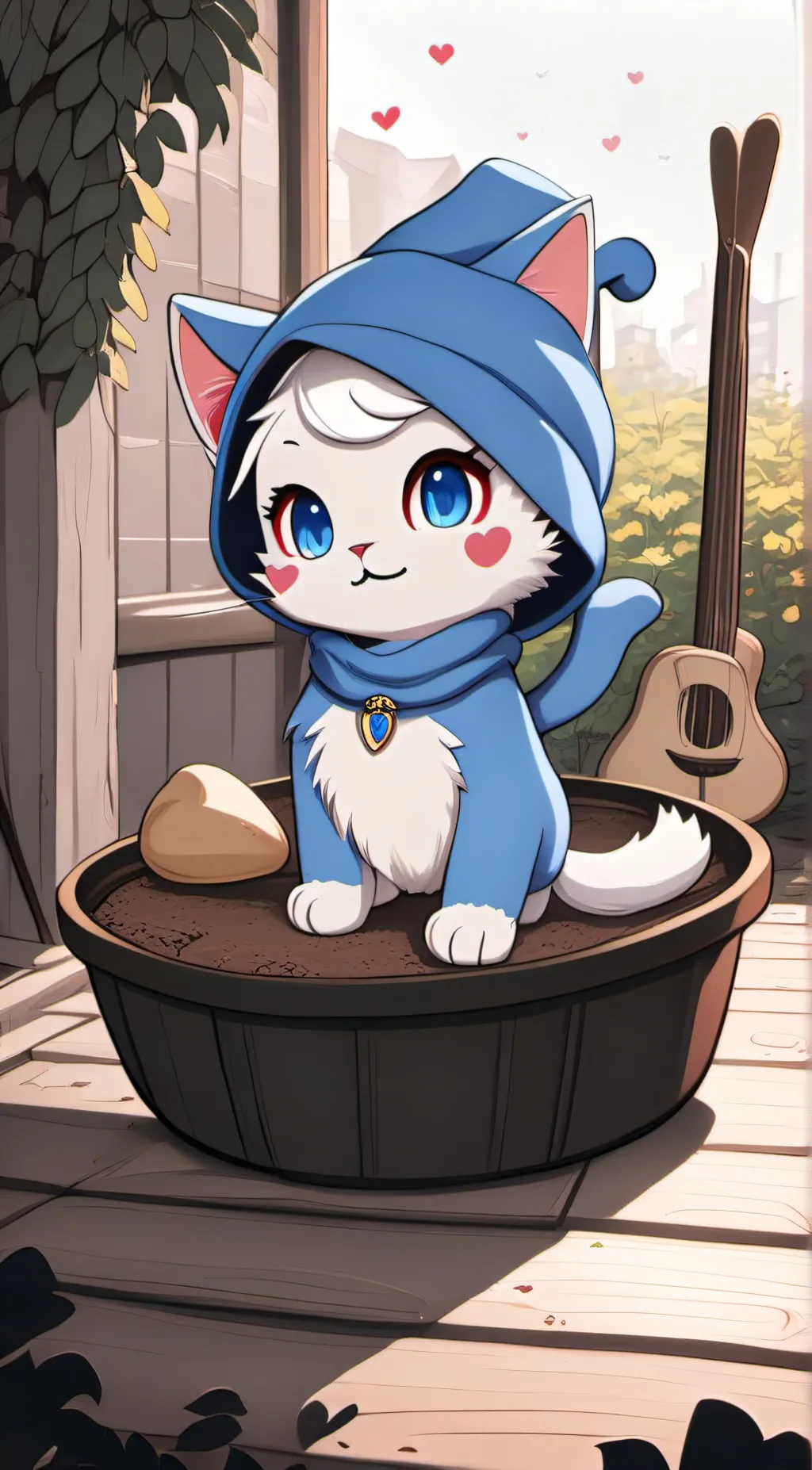 ai character: cat smurf background
