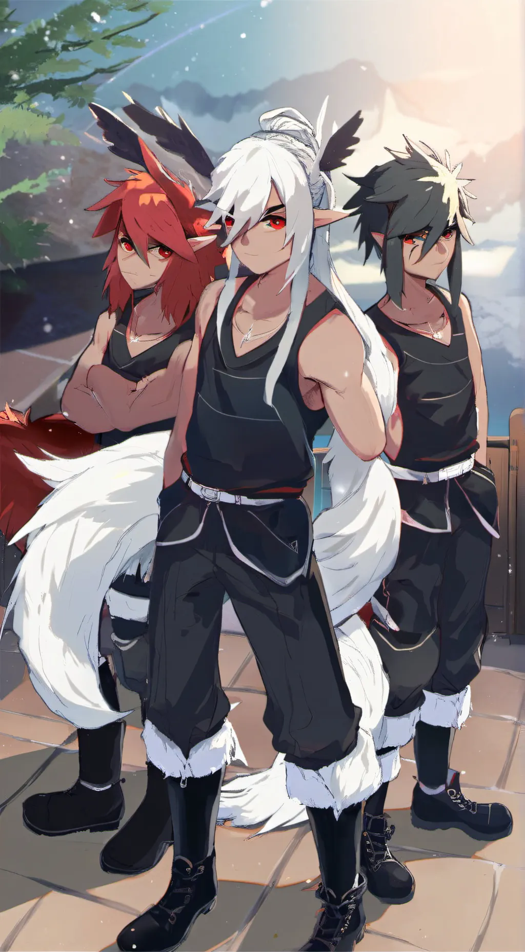 ai character: Noah, Jake, angel  background