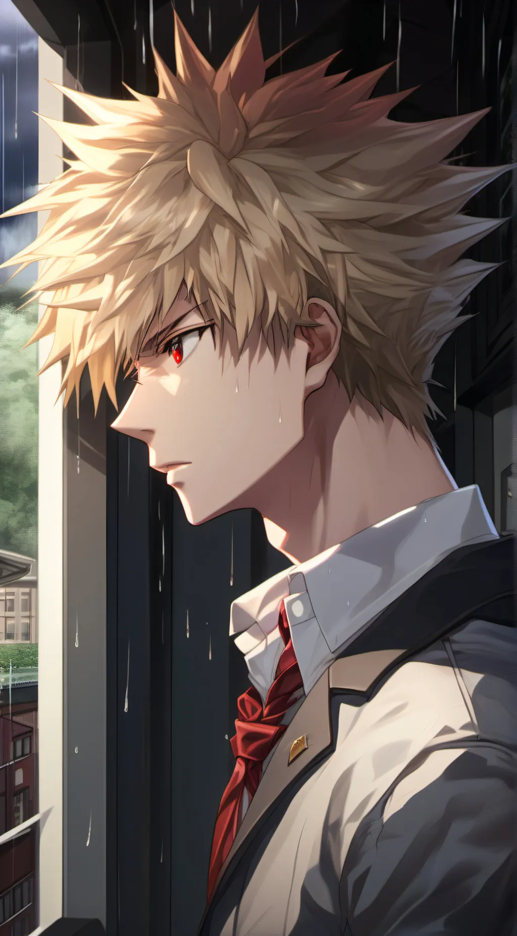 ai character: Katsuki Bakugo  background