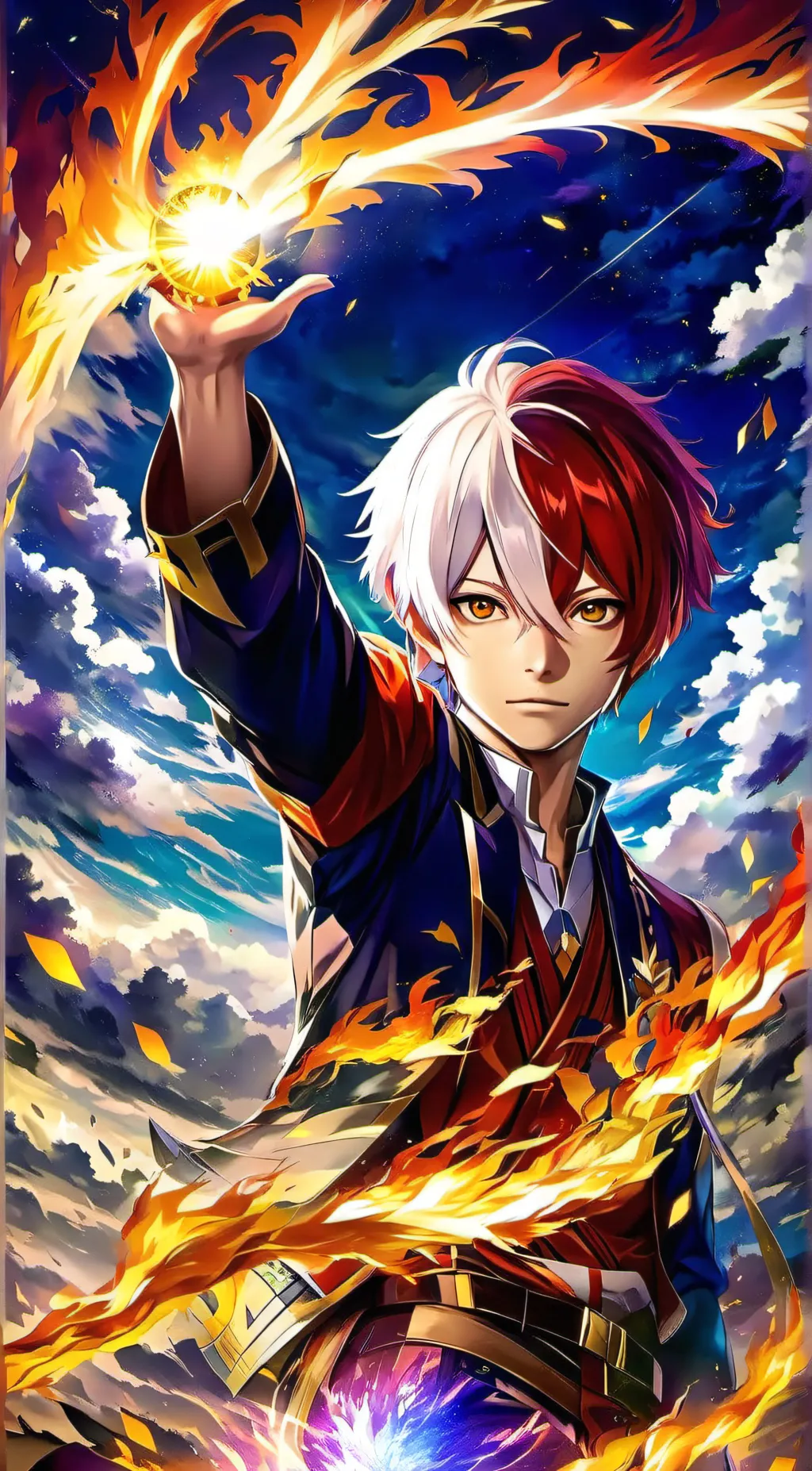 ai character: Shoto Todoroki background