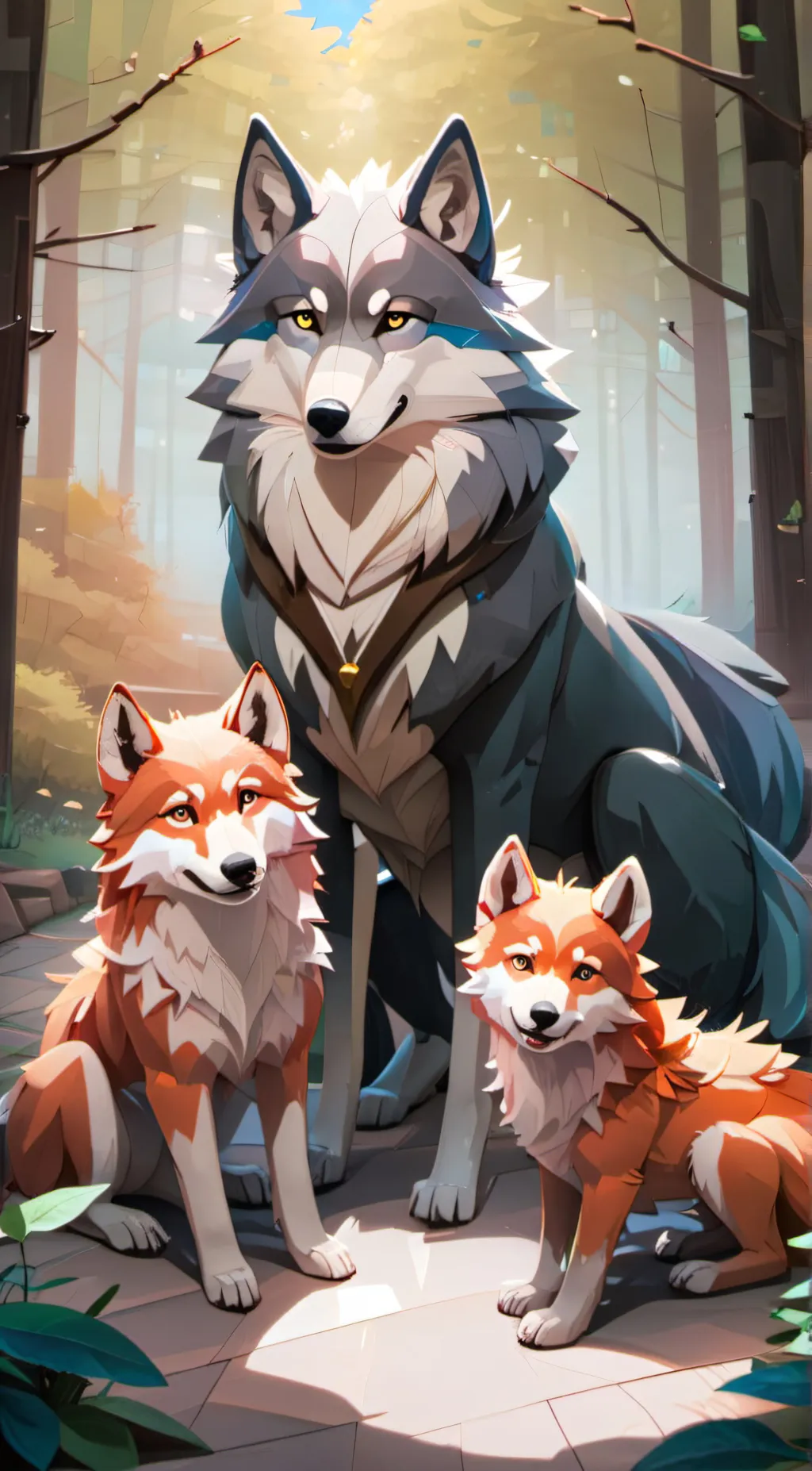 ai character: A wolf family background