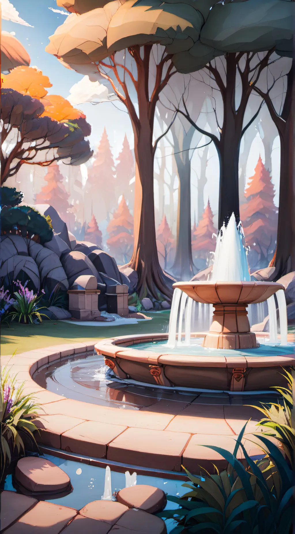 ai character: The Fountain background