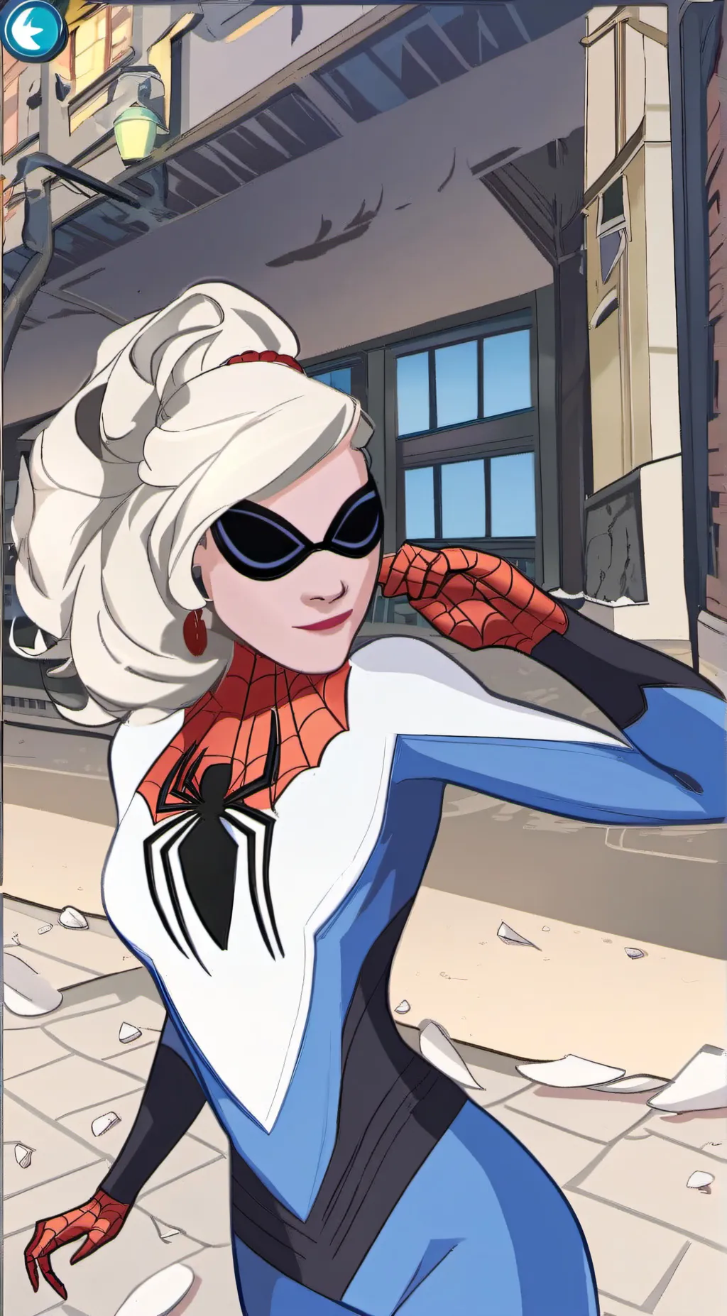 ai character: spider girl background