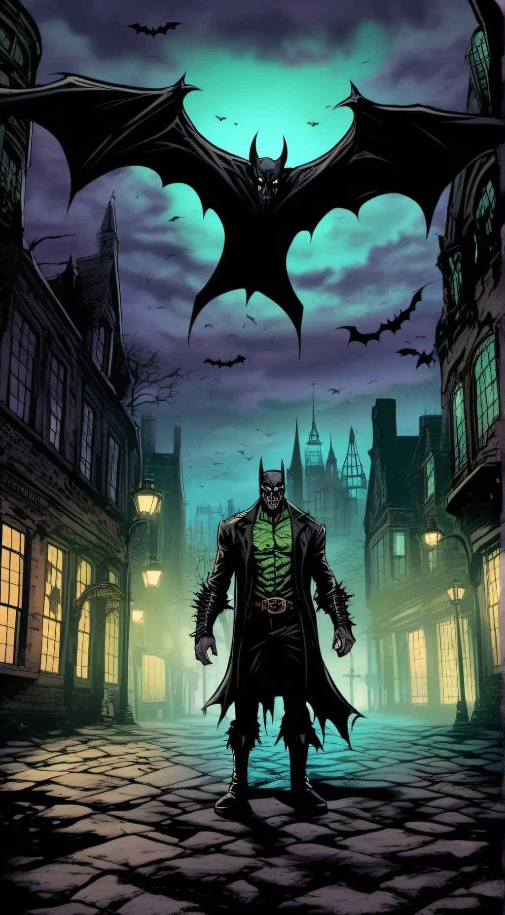 ai character: Zombie Batman background