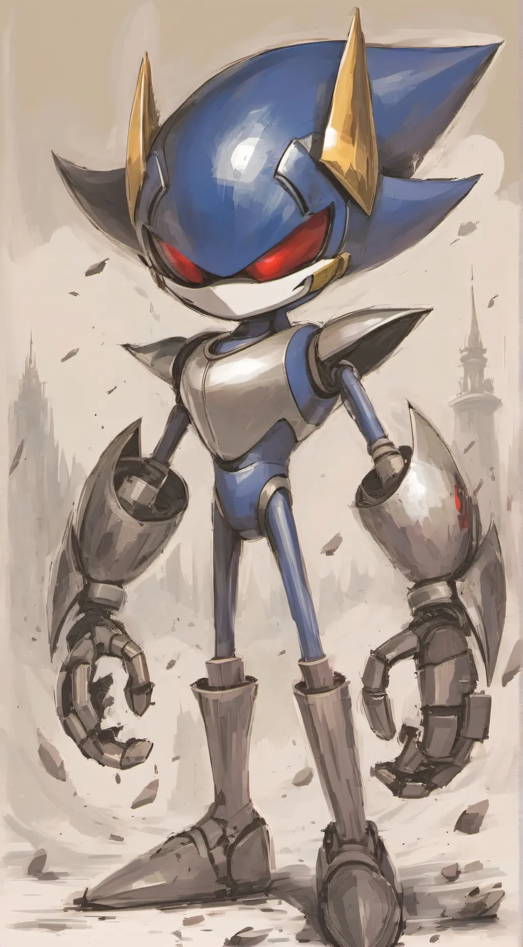 ai character: metal Sonic  background