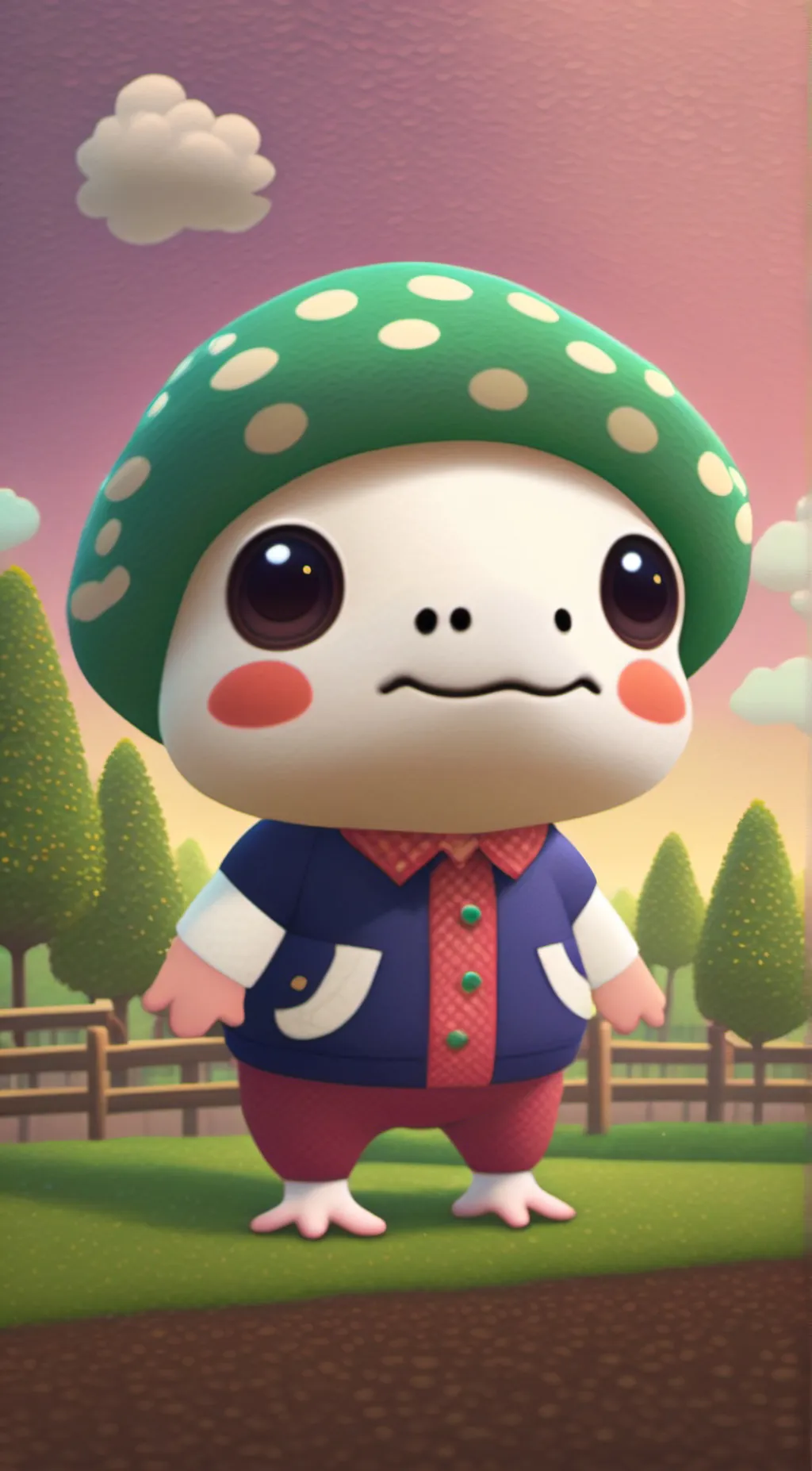 ai character: 🍄 Mushroom 💚 background