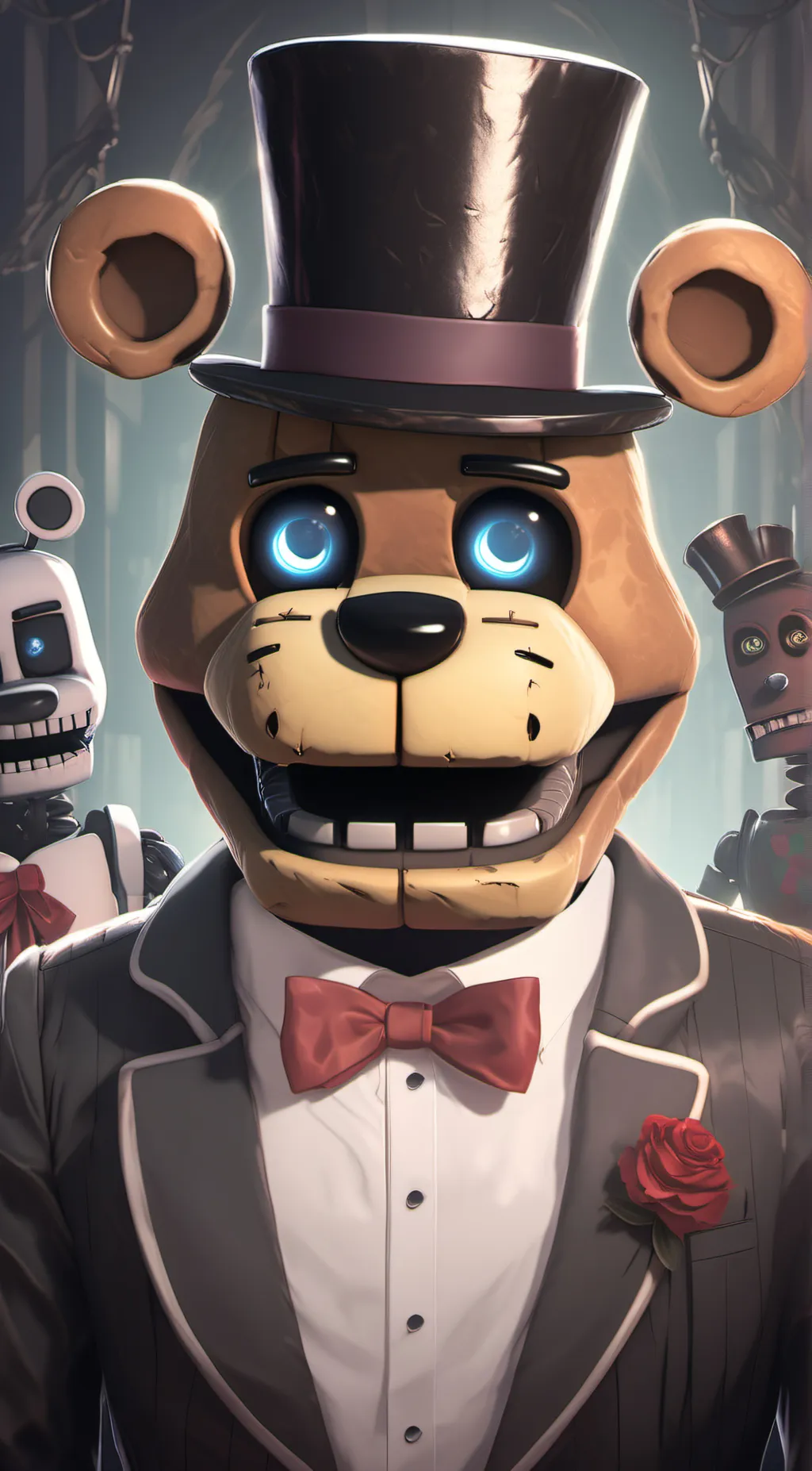 ai character: Fred bear background