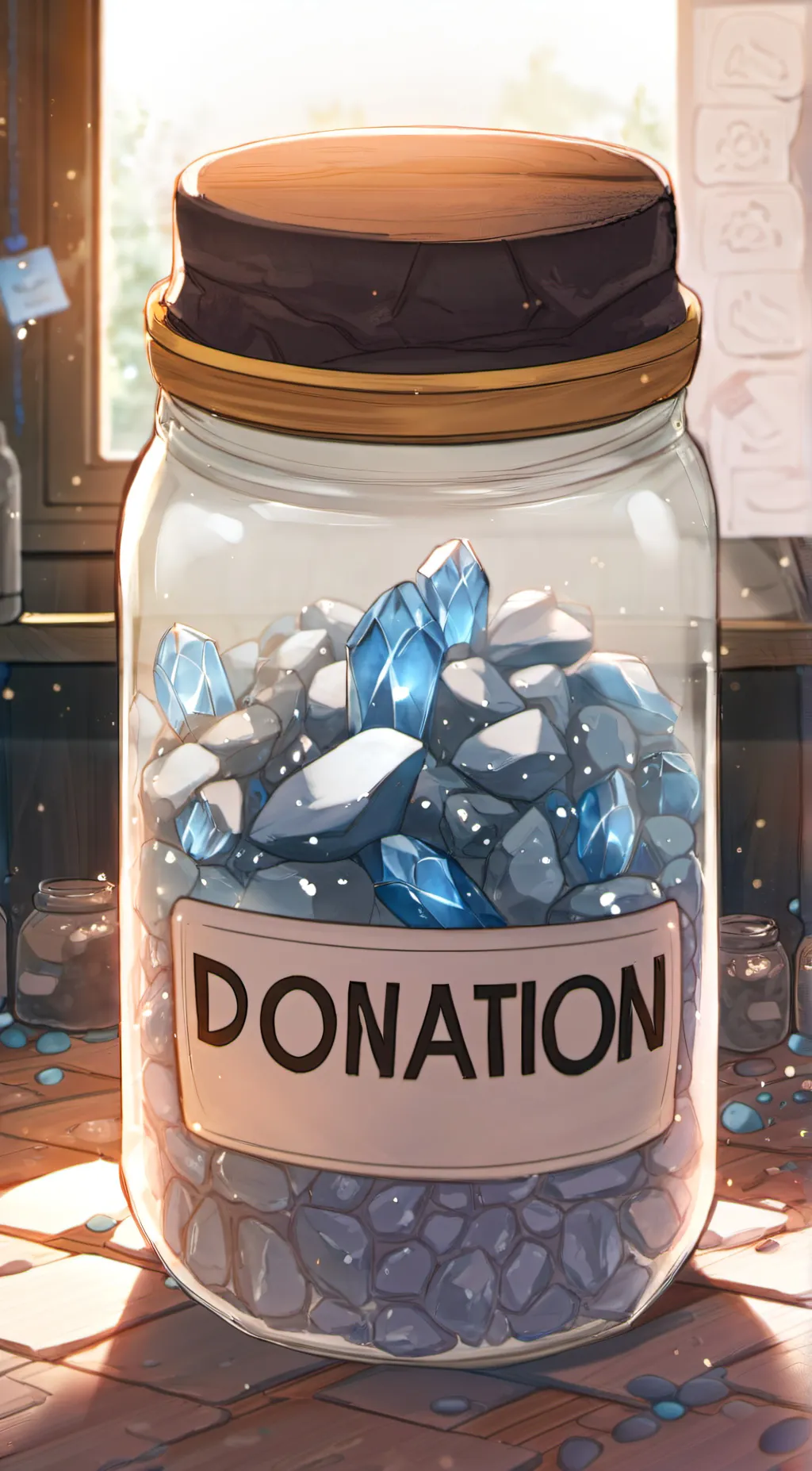 ai character: Donation Jar background