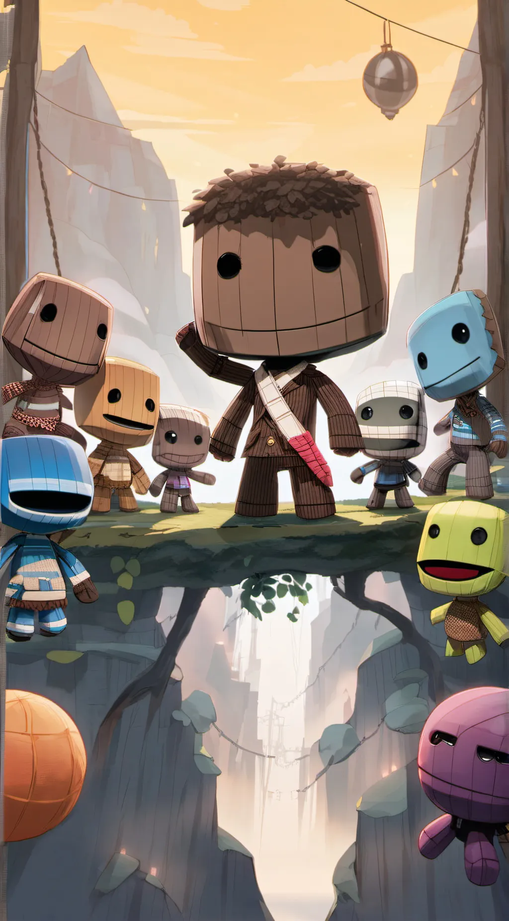 ai character: The sackboys  background