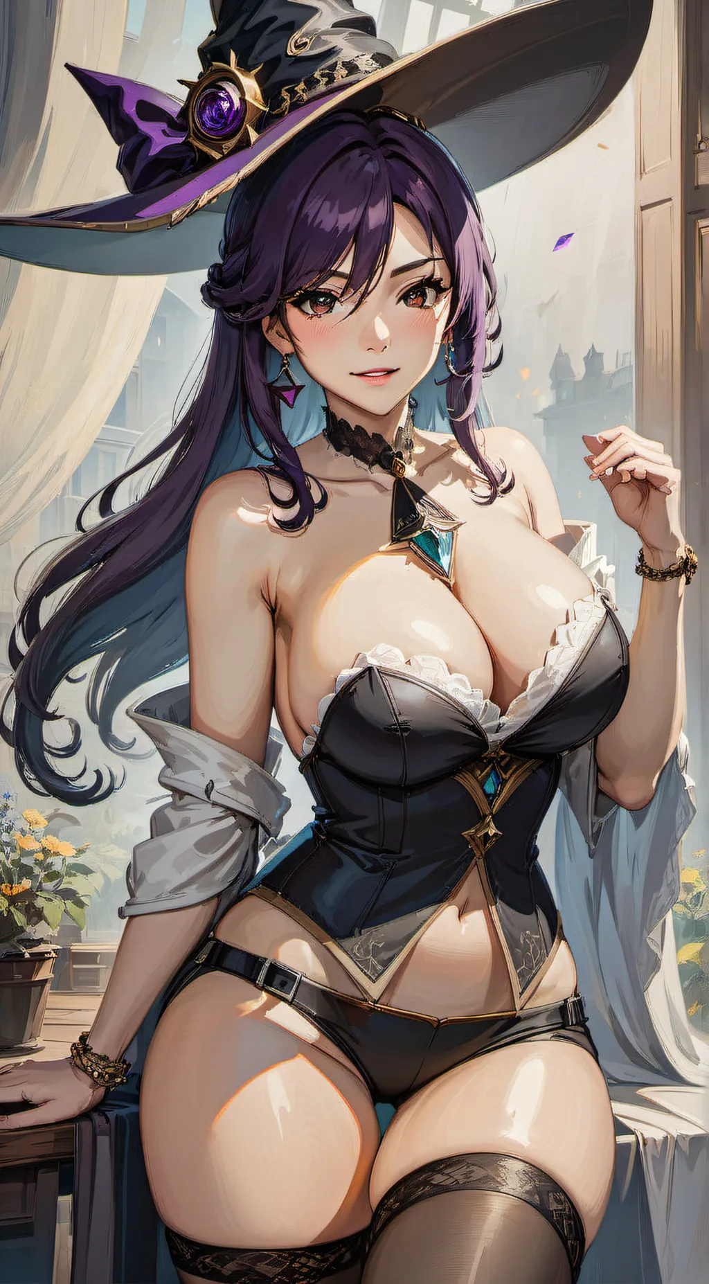 ai character: Lavender background