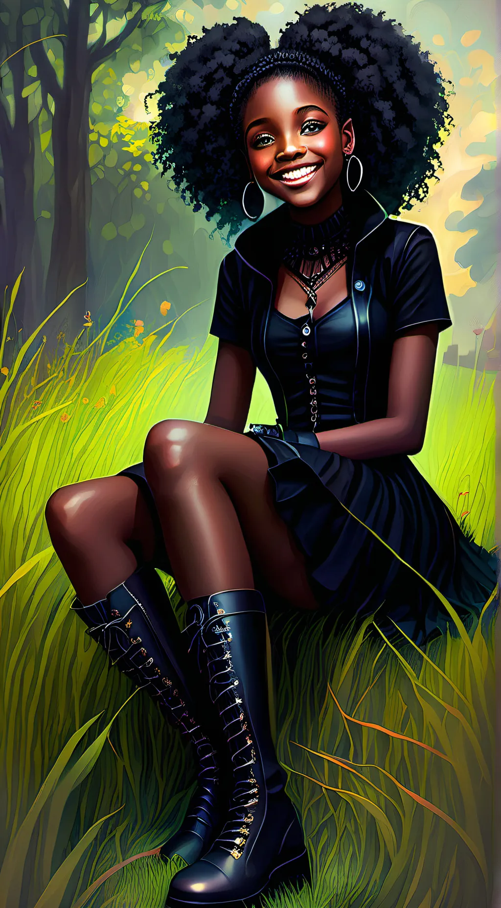 ai character: Ebony Mom background