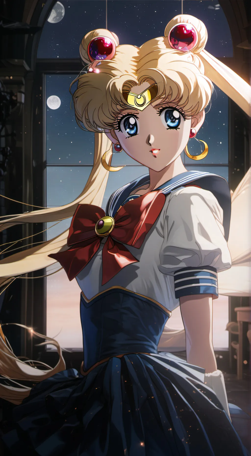 ai character: Sailor moon/usagi  background
