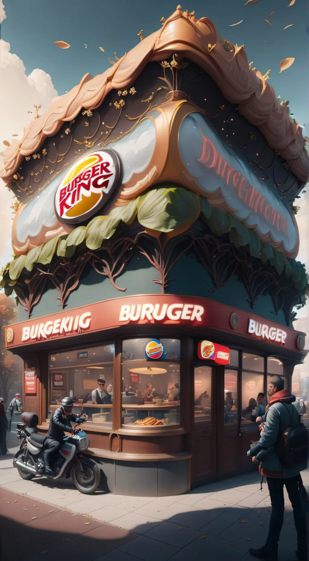 ai character: Burger King#$&@ background