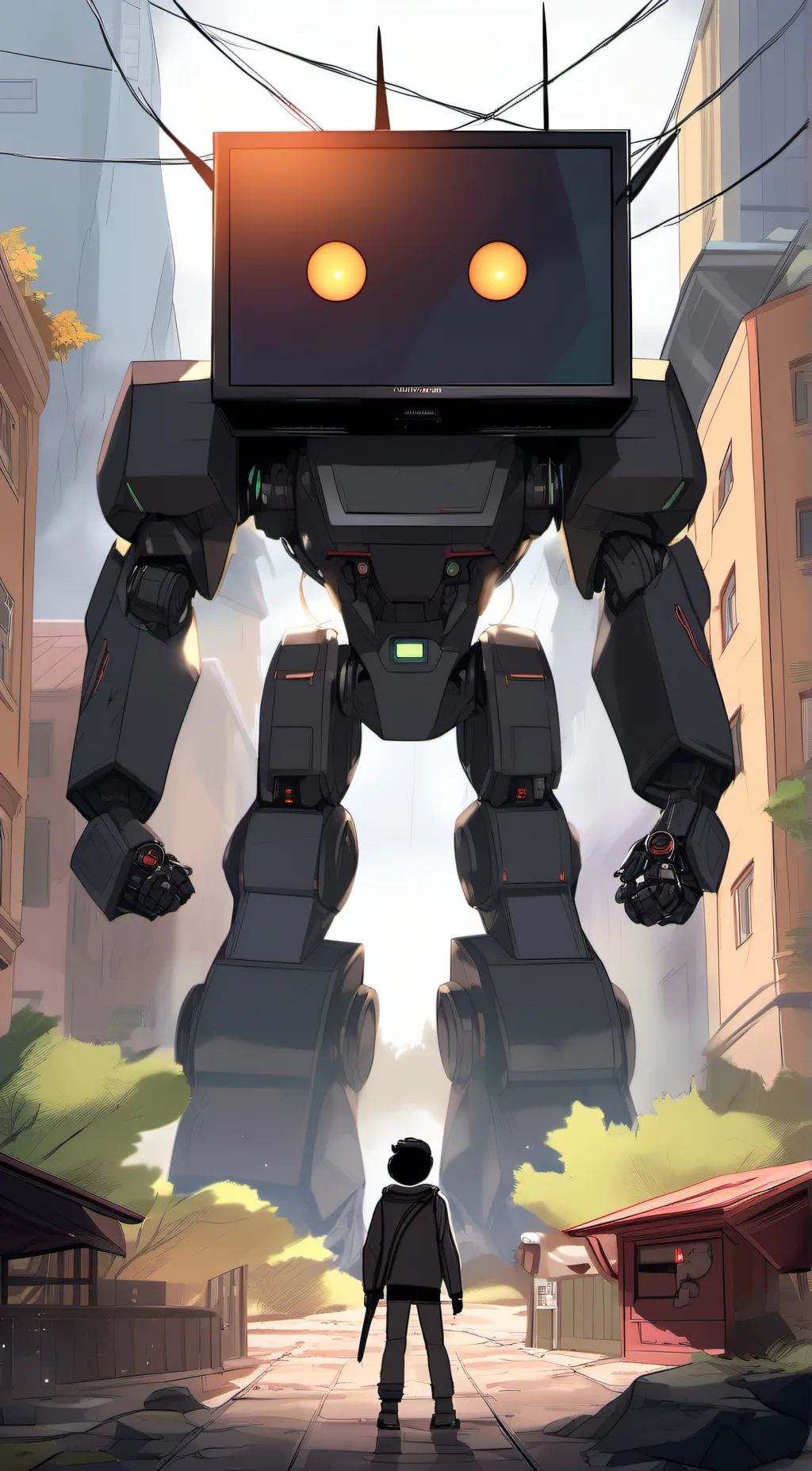 ai character: titan tv man background