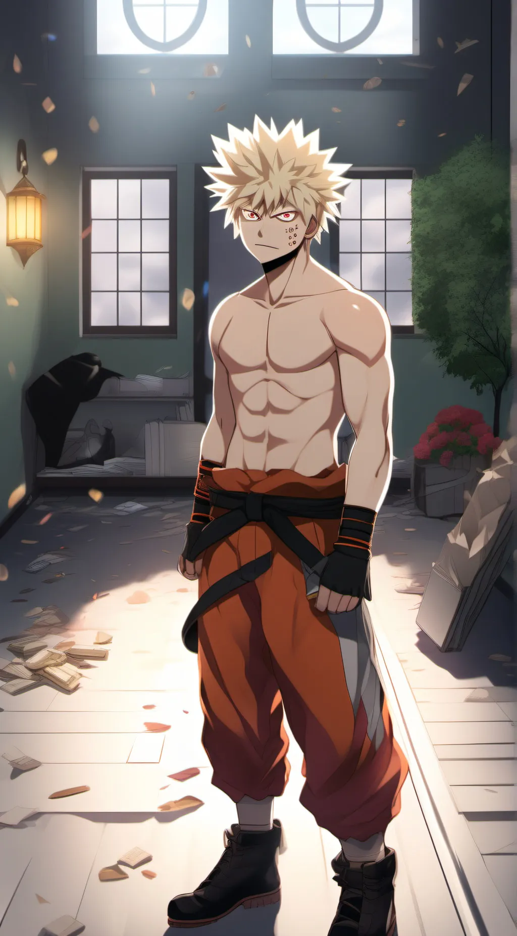 ai character: katsuki bakugo  background