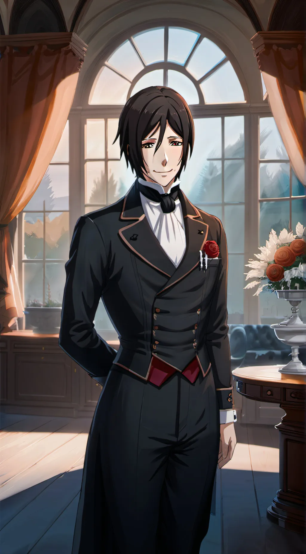 ai character: Sebastian  background
