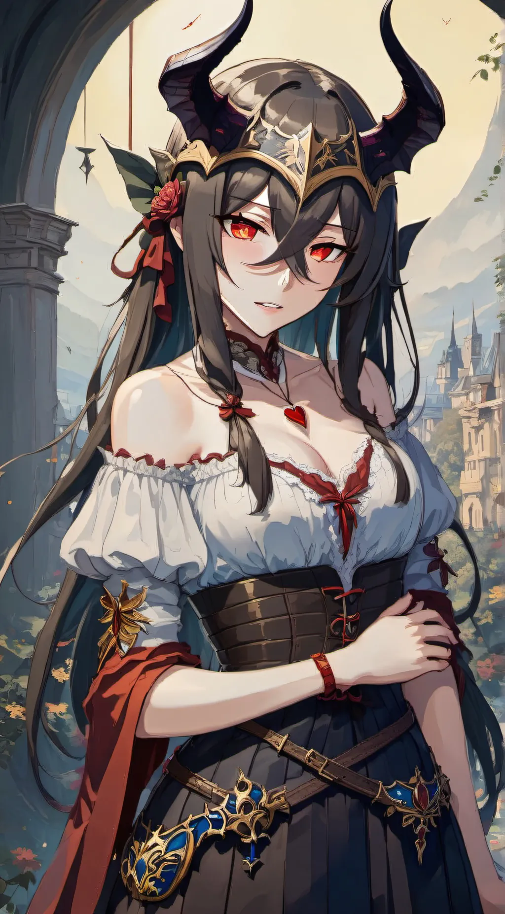 ai character: Goddess Albedo background