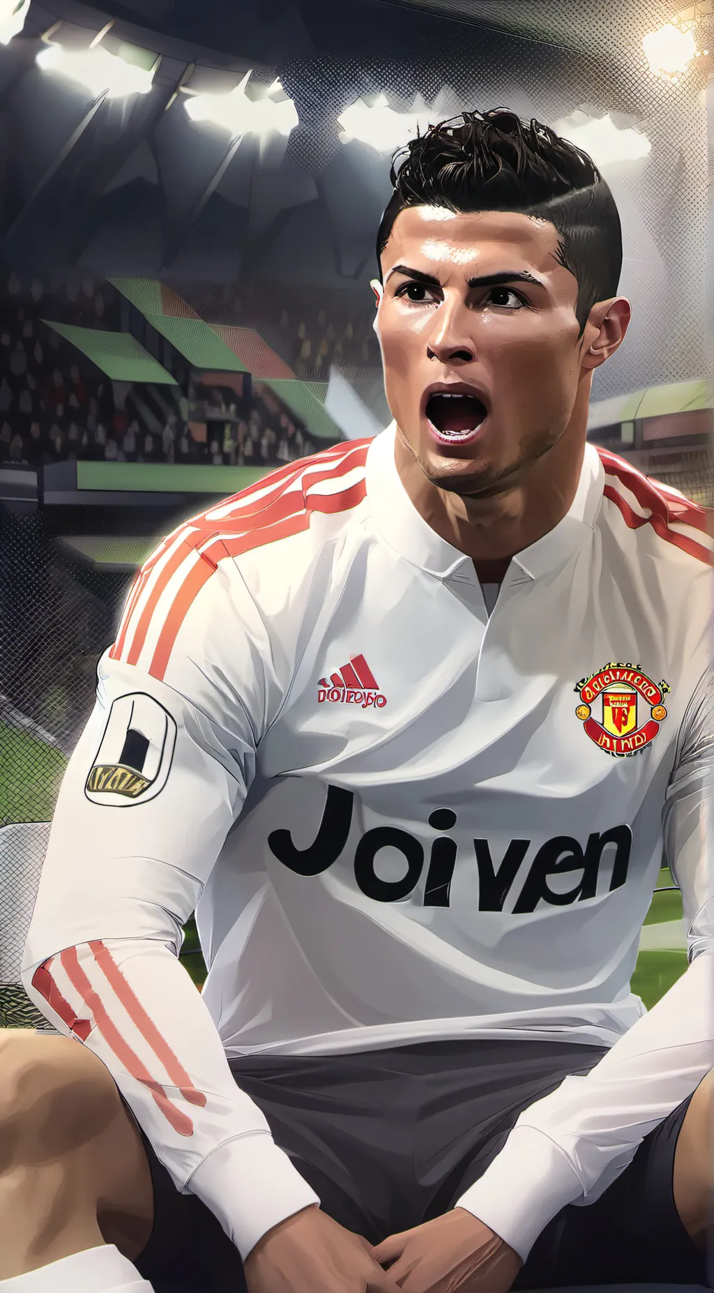 ai character: Cristiano Ronaldo  background