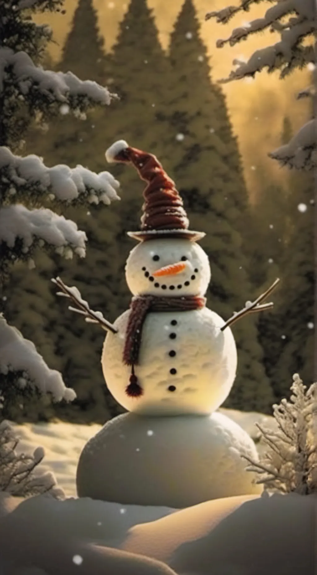 ai character: Cute lil snowman background