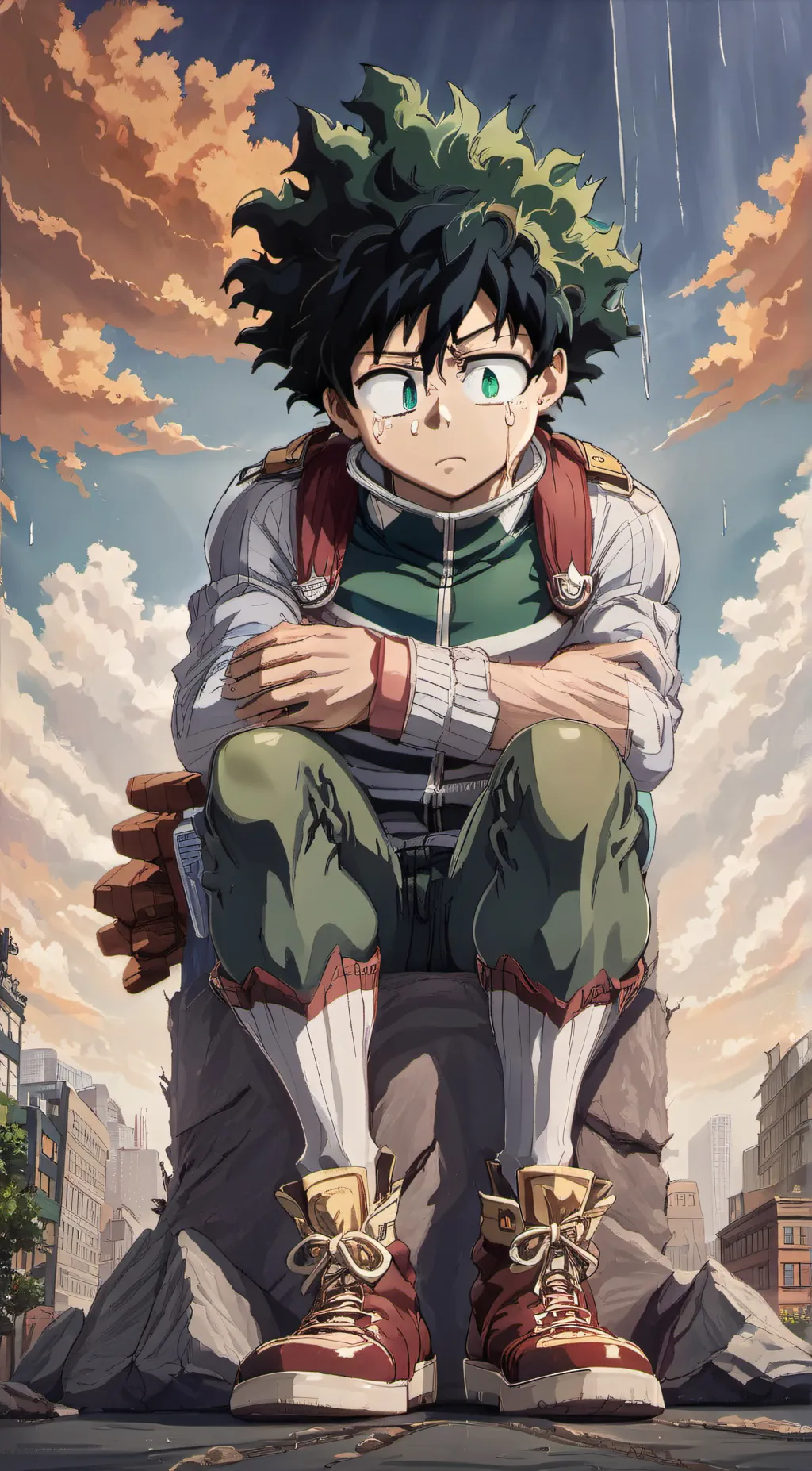 ai character: sad deku background
