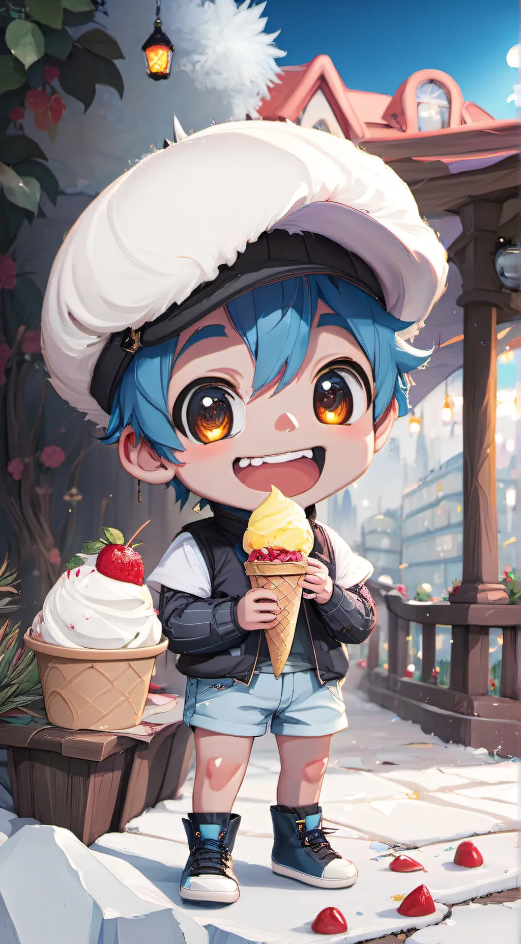 ai character: Stitch background