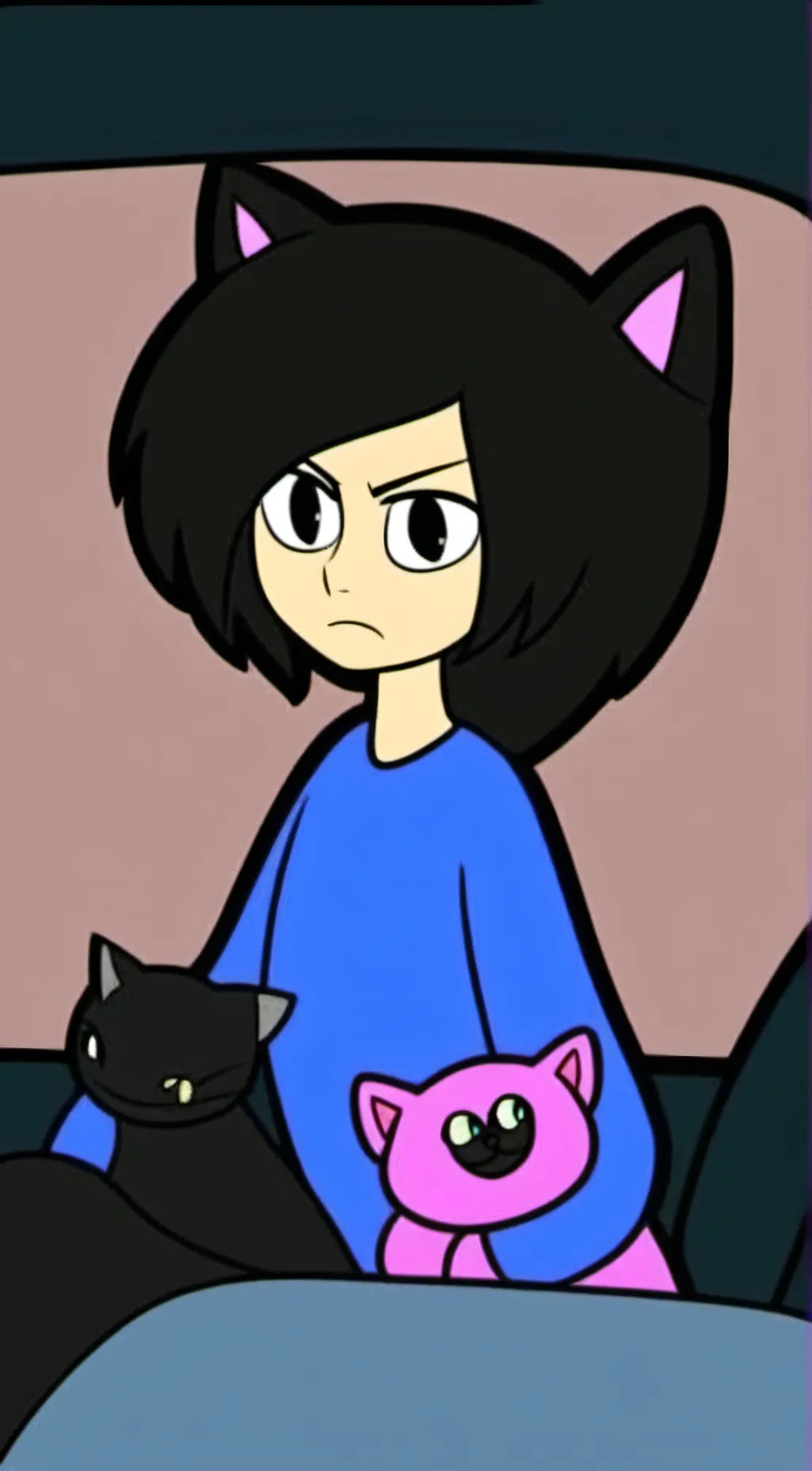 ai character: Trixie the cat  background