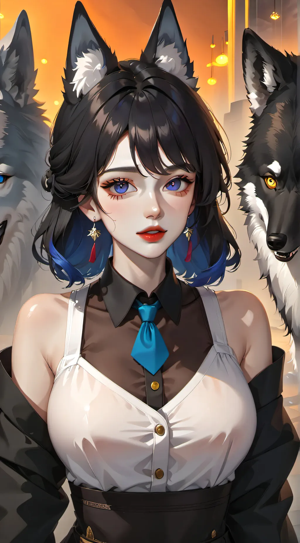 ai character: wolfgirl assistant background