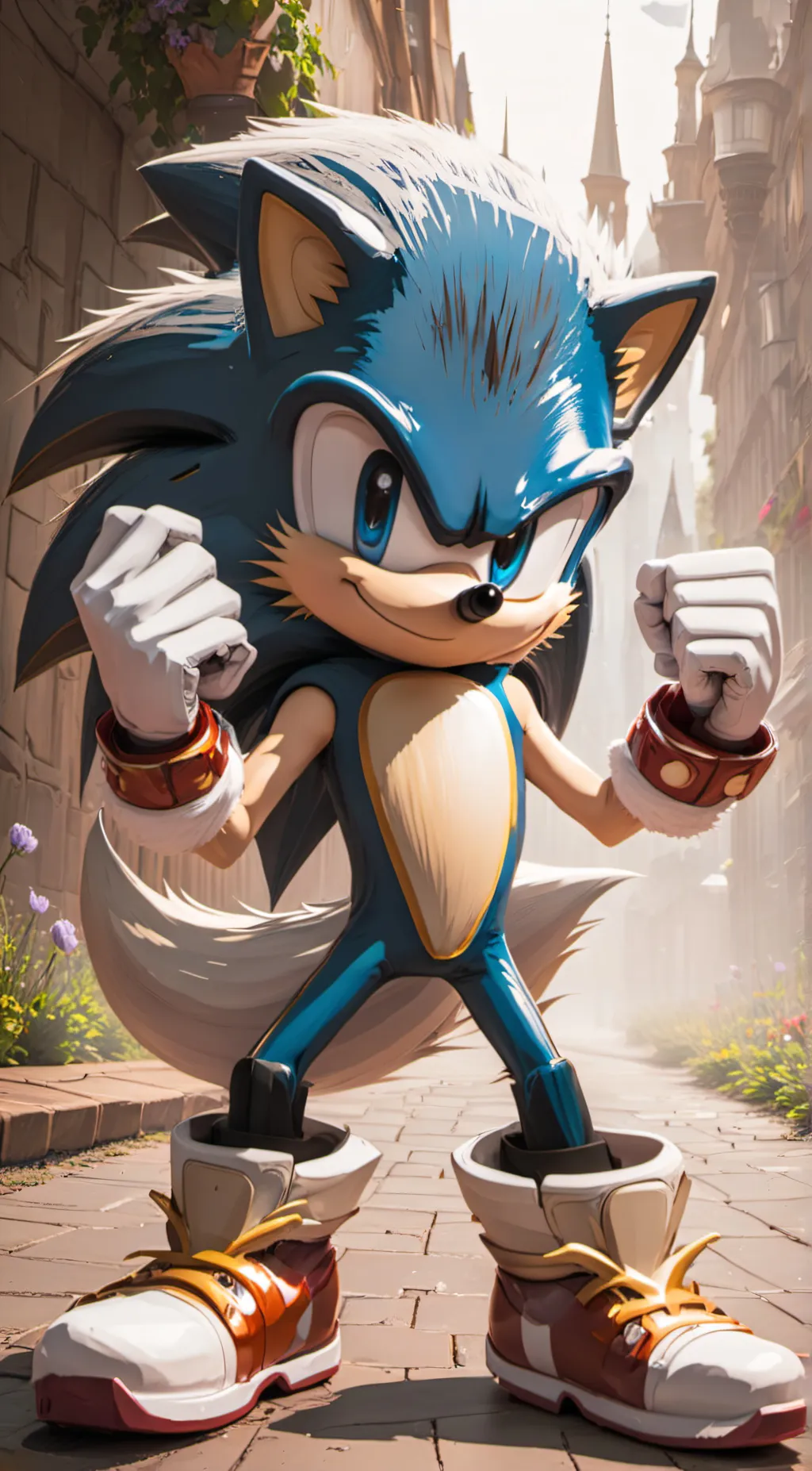 ai character: Comic Sonic background