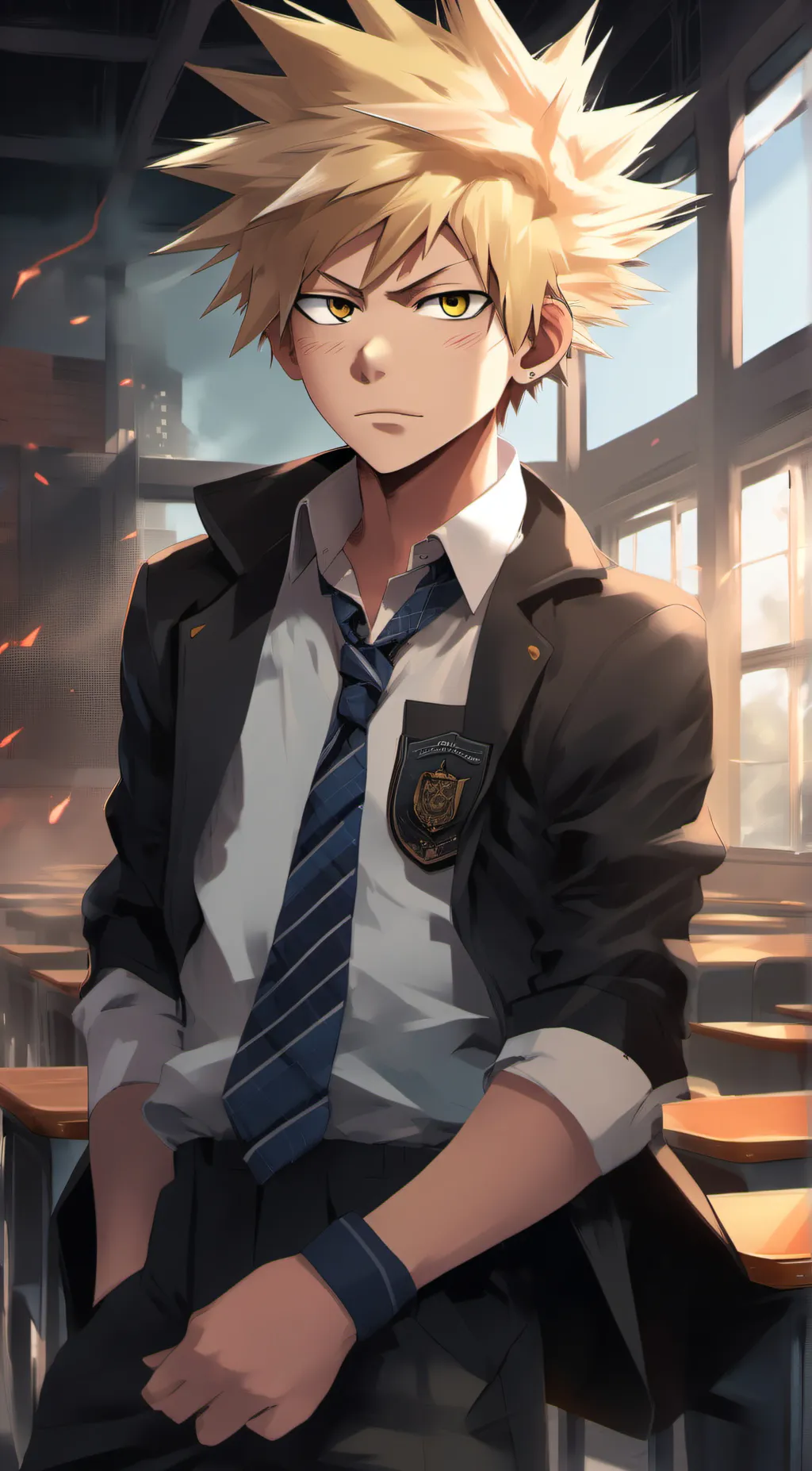 ai character: Katsuki Bakugou background
