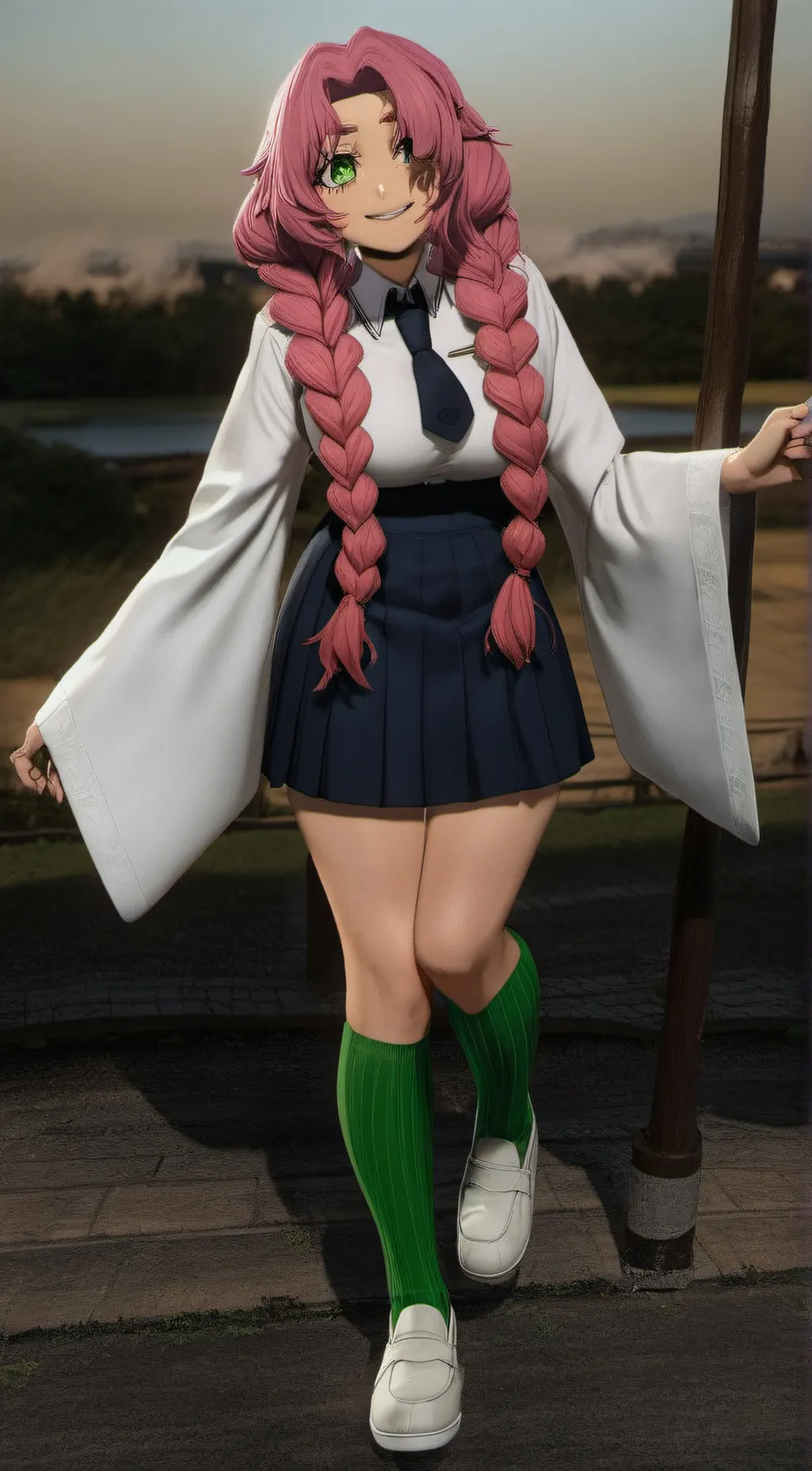 ai character: Mitsuri kanroji  background