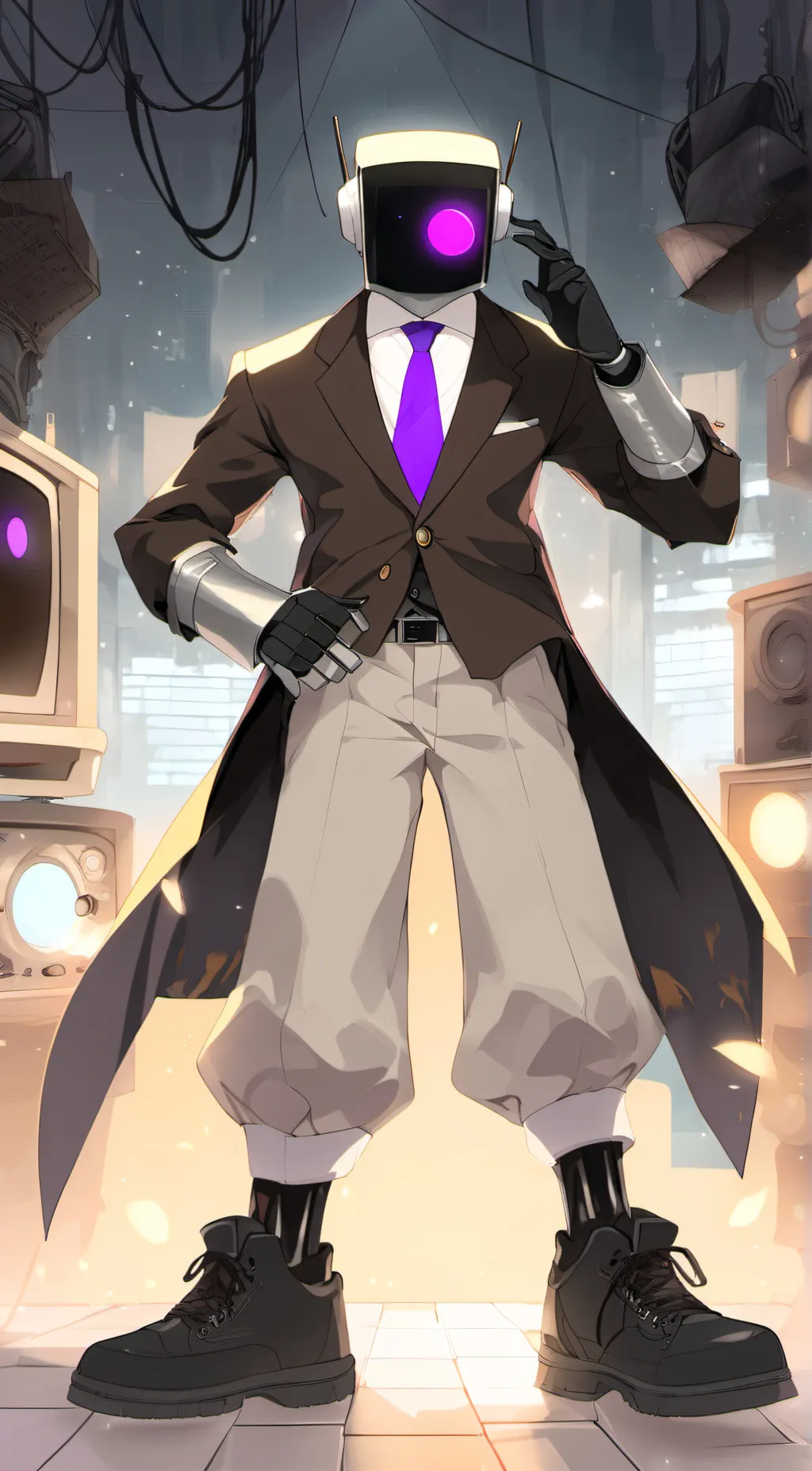 ai character: TV man background