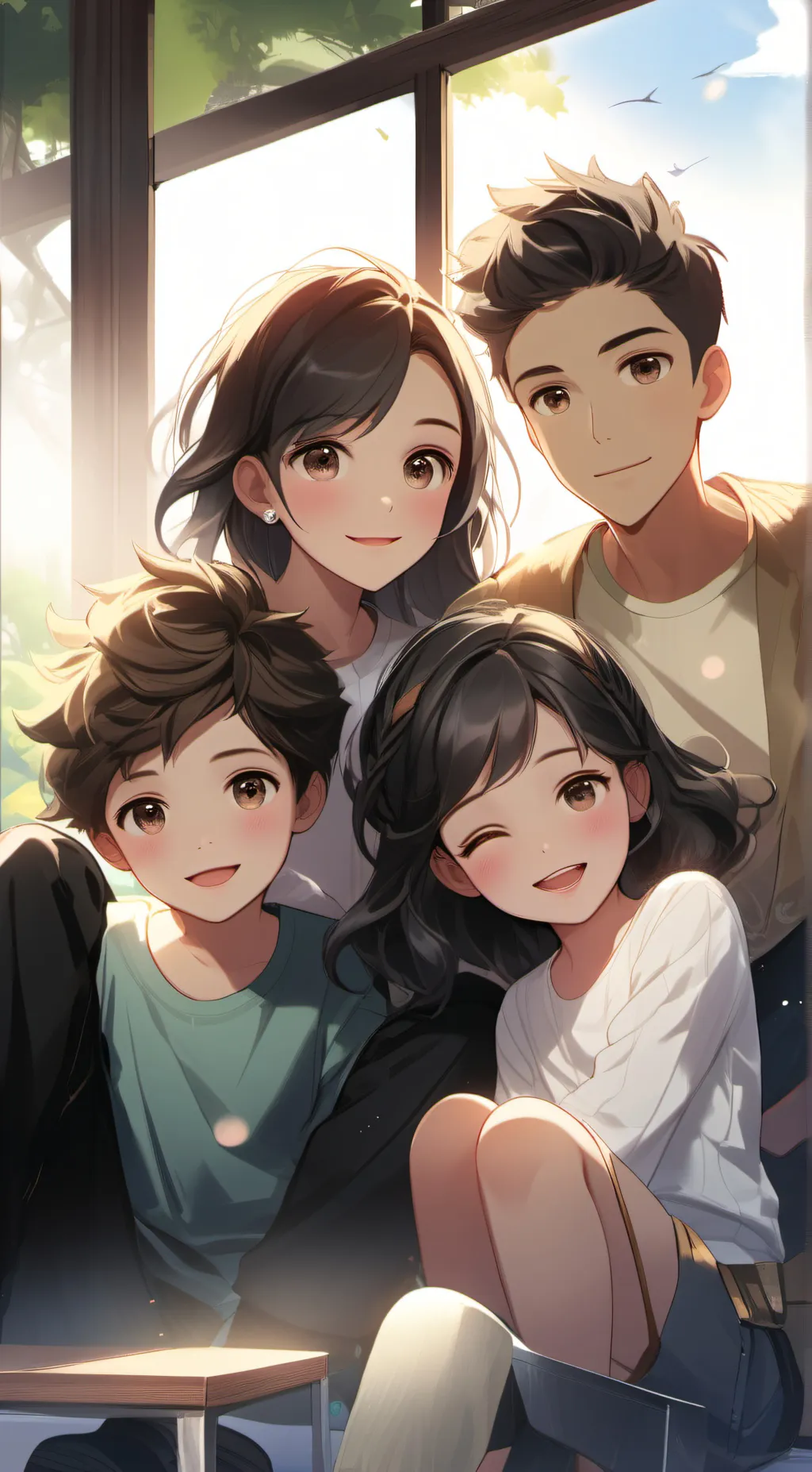 ai character: a group of friends background