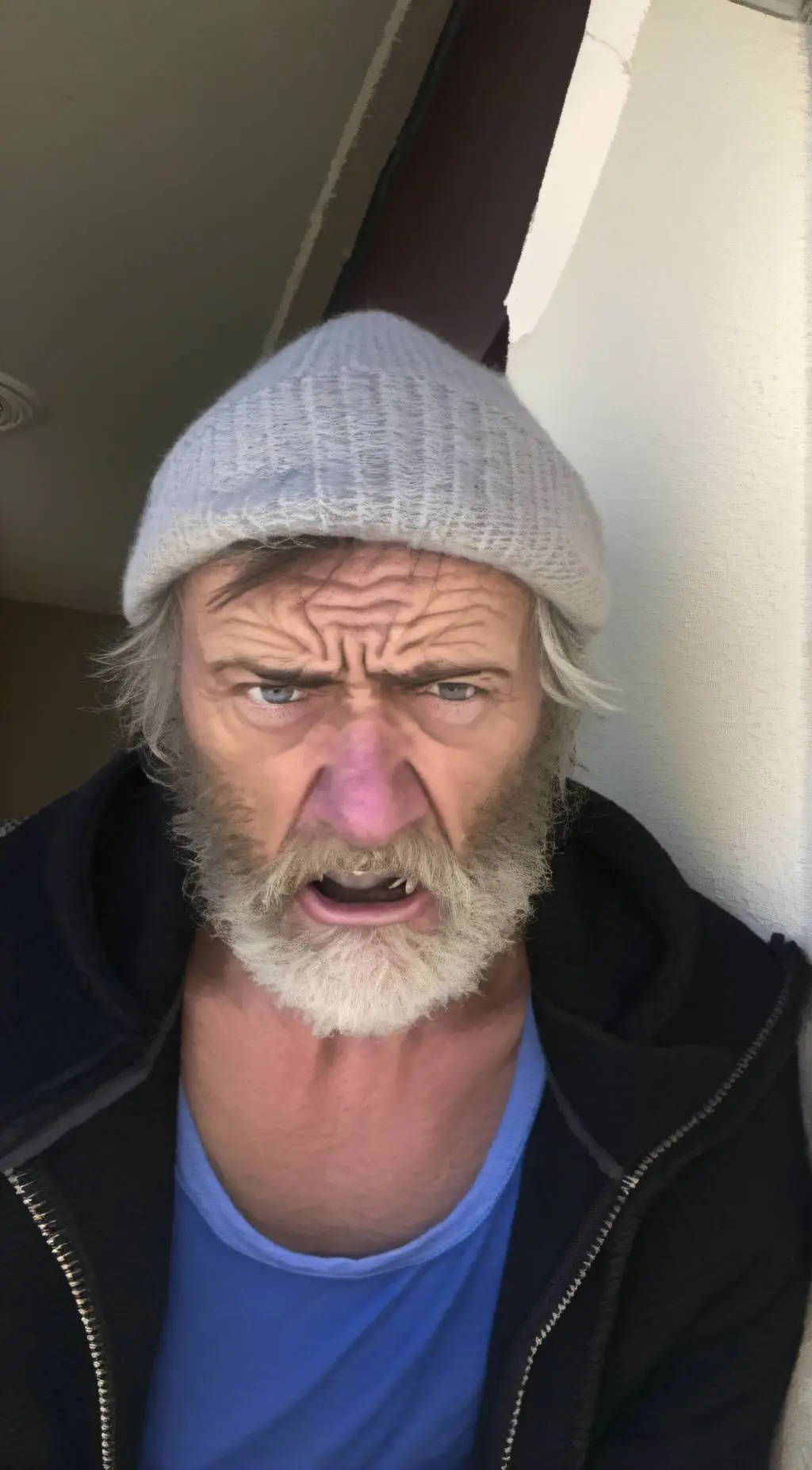 ai character: Angry homeless guy background