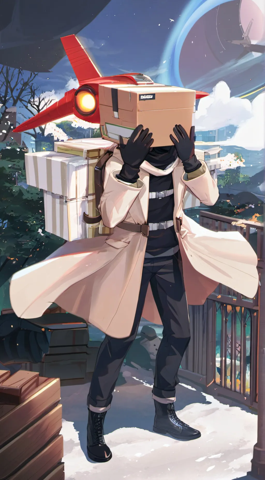 ai character: Box Head  background